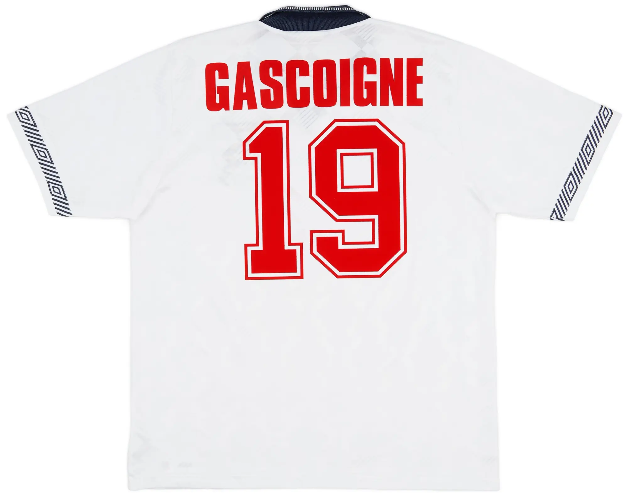 Umbro 1990-92 England Home Shirt Gascoigne #19 - 9/10 - (XL)