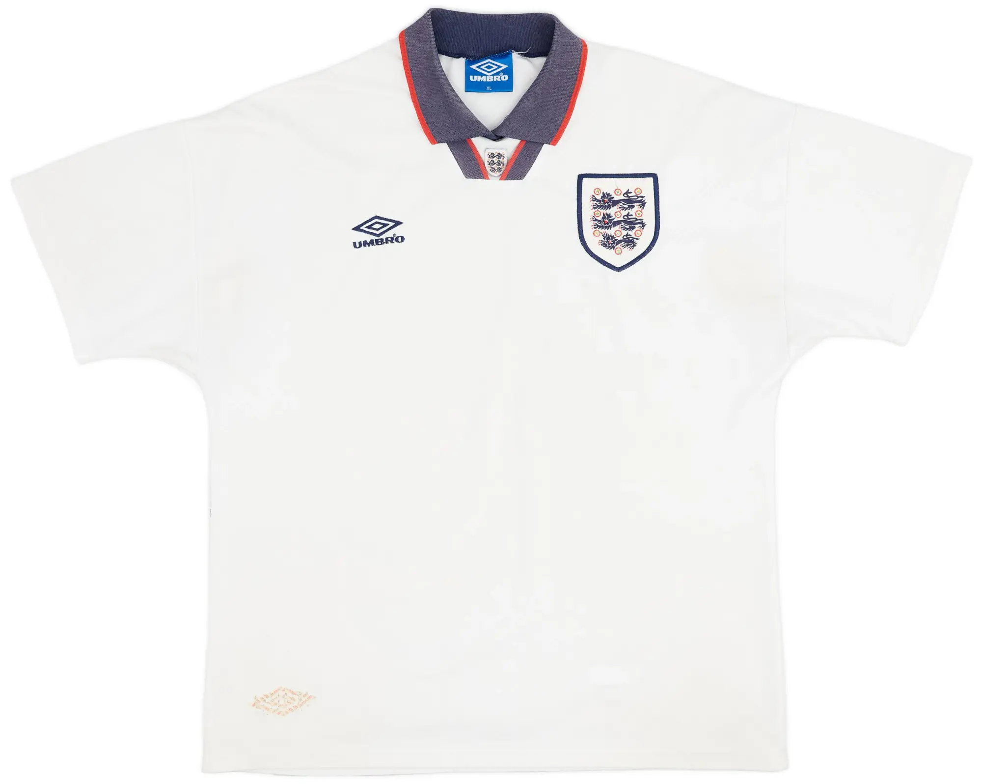 Umbro 1993-95 England Home Shirt - 6/10 - (XL)