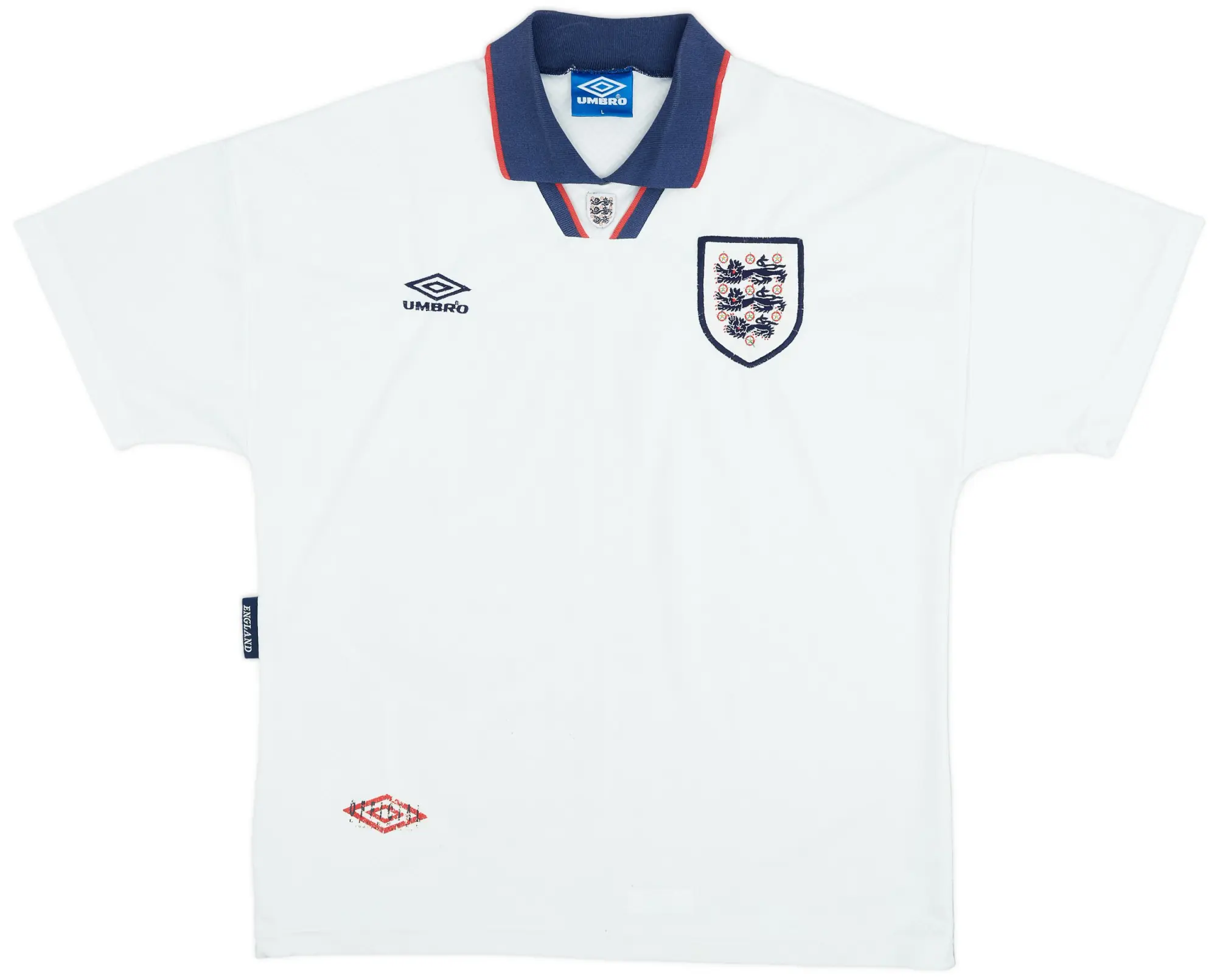 Umbro 1993-95 England Home Shirt - 6/10 - (L)