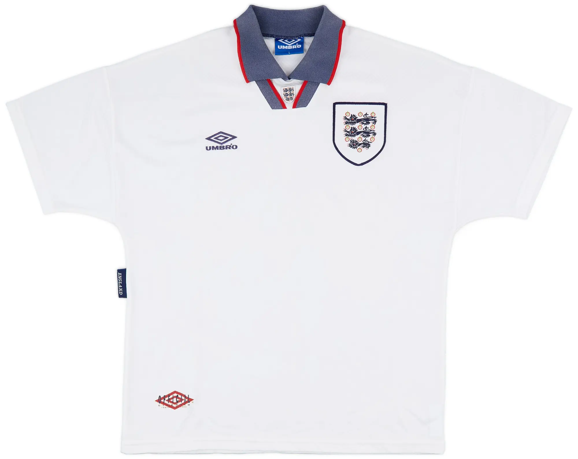 Umbro 1993-95 England Home Shirt - 6/10 - (L)