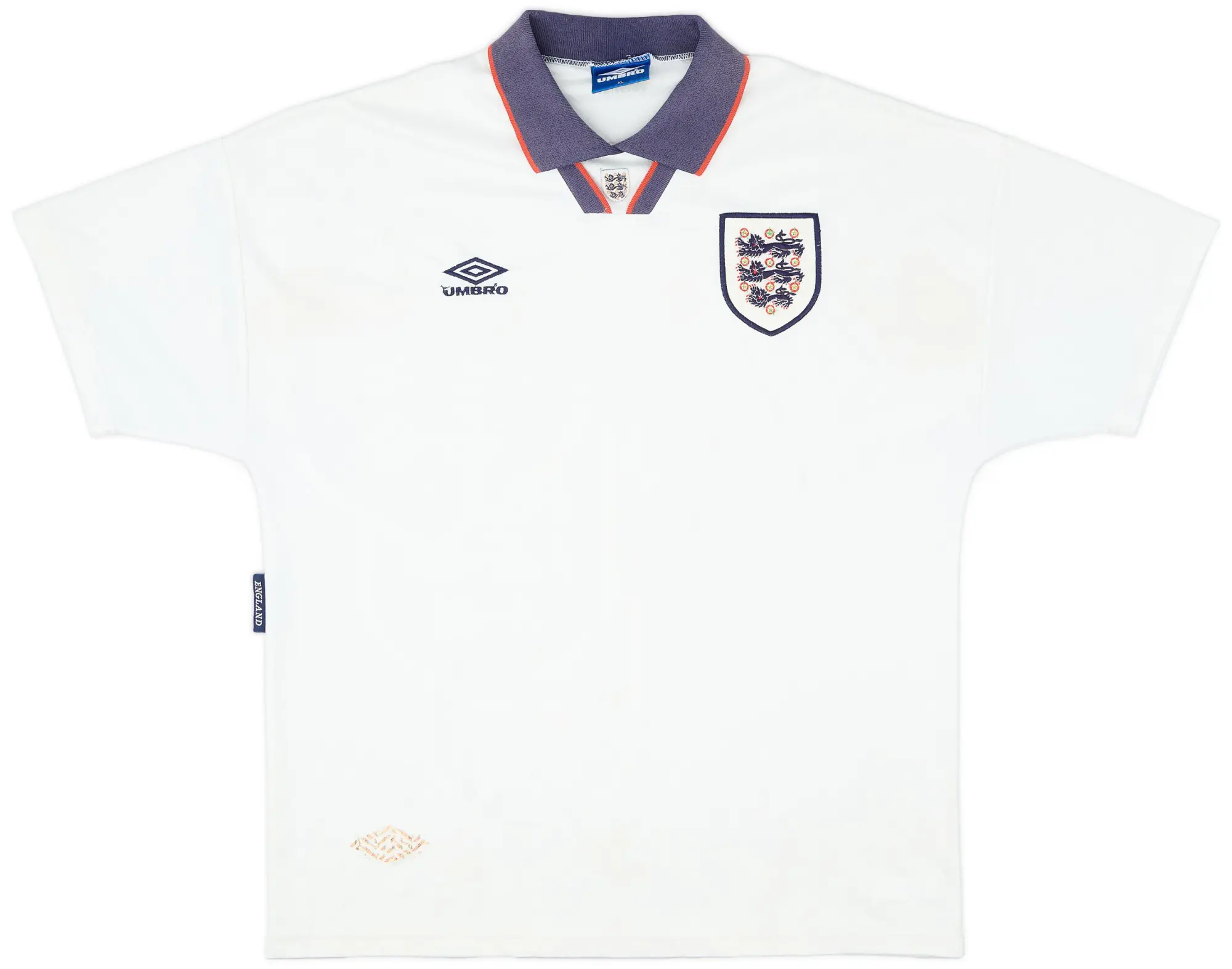 Umbro 1993-95 England Home Shirt - 7/10 - (XL)