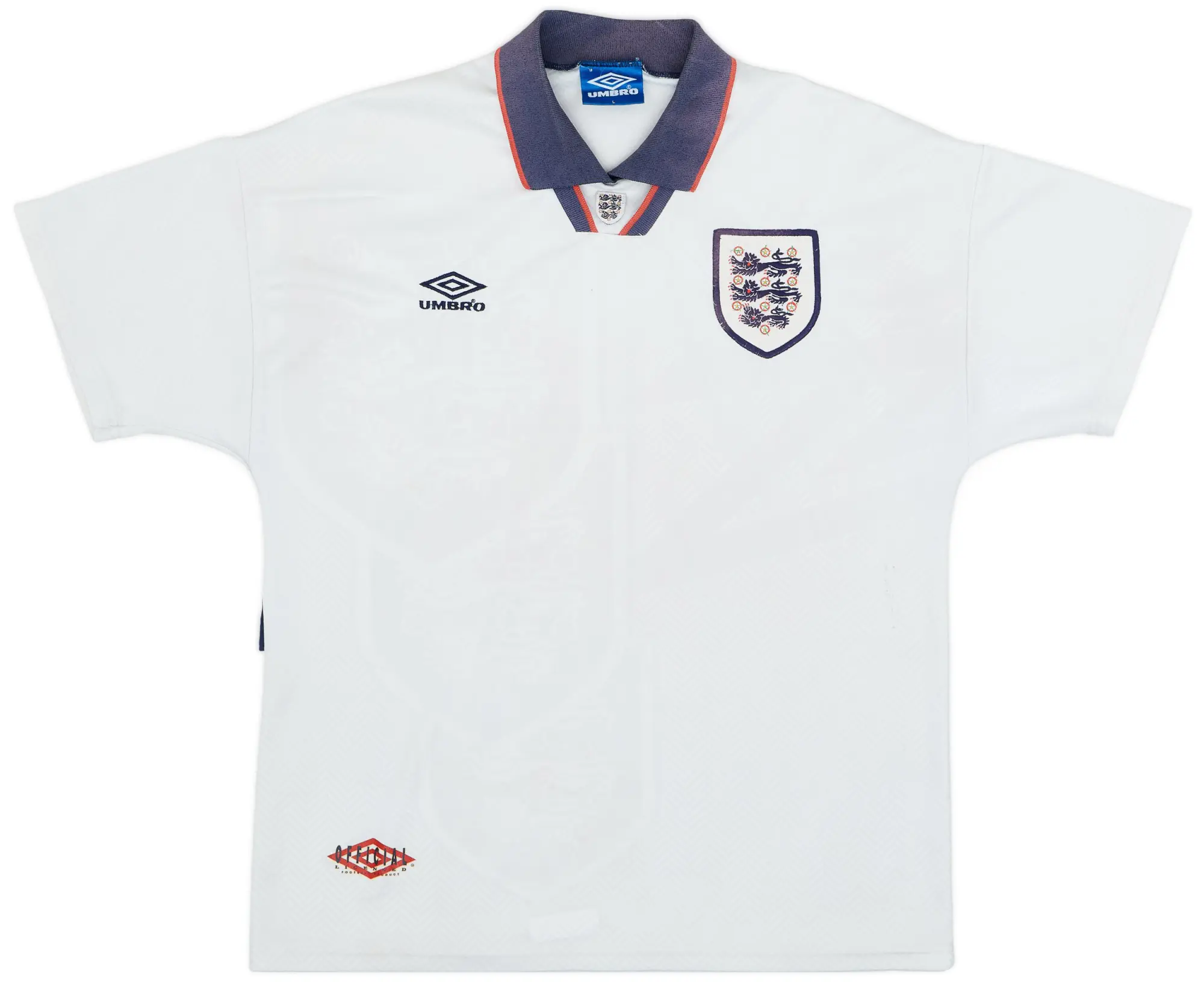 Umbro 1993-95 England Home Shirt - 6/10 - (L)