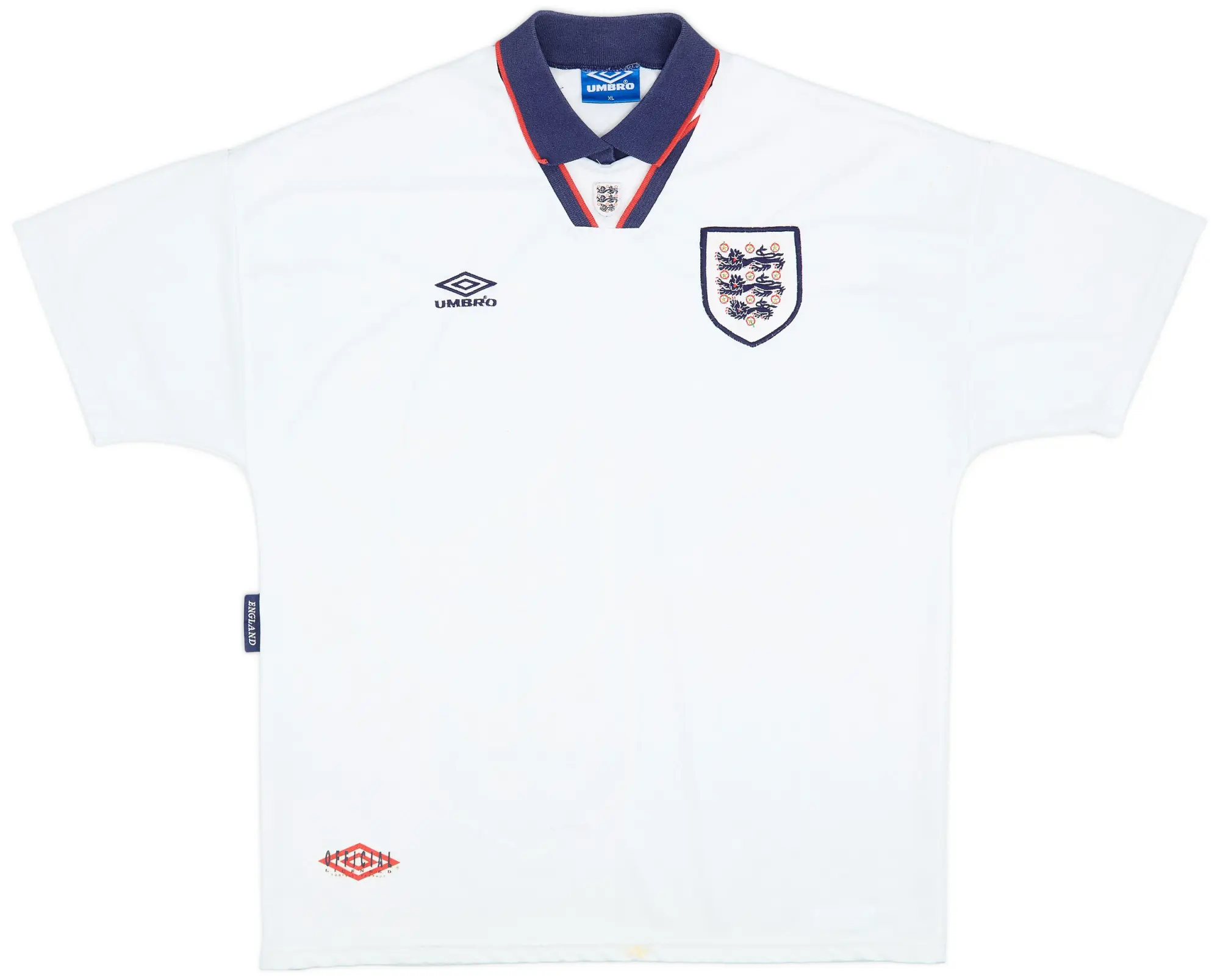 Umbro 1993-95 England Home Shirt - 6/10 - (XL)