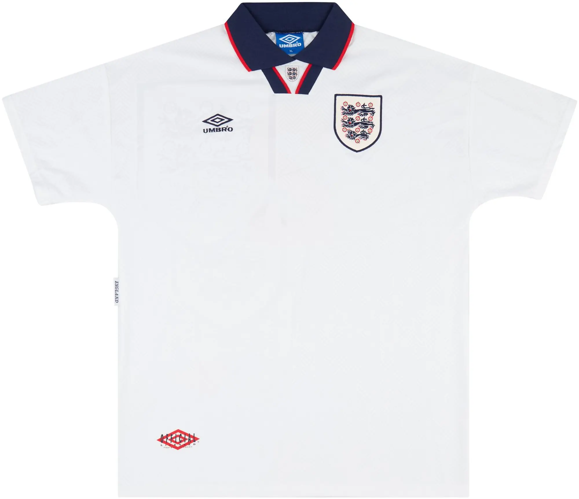 Umbro 1993 England Match Worn Home Shirt #2 (Jones) v USA