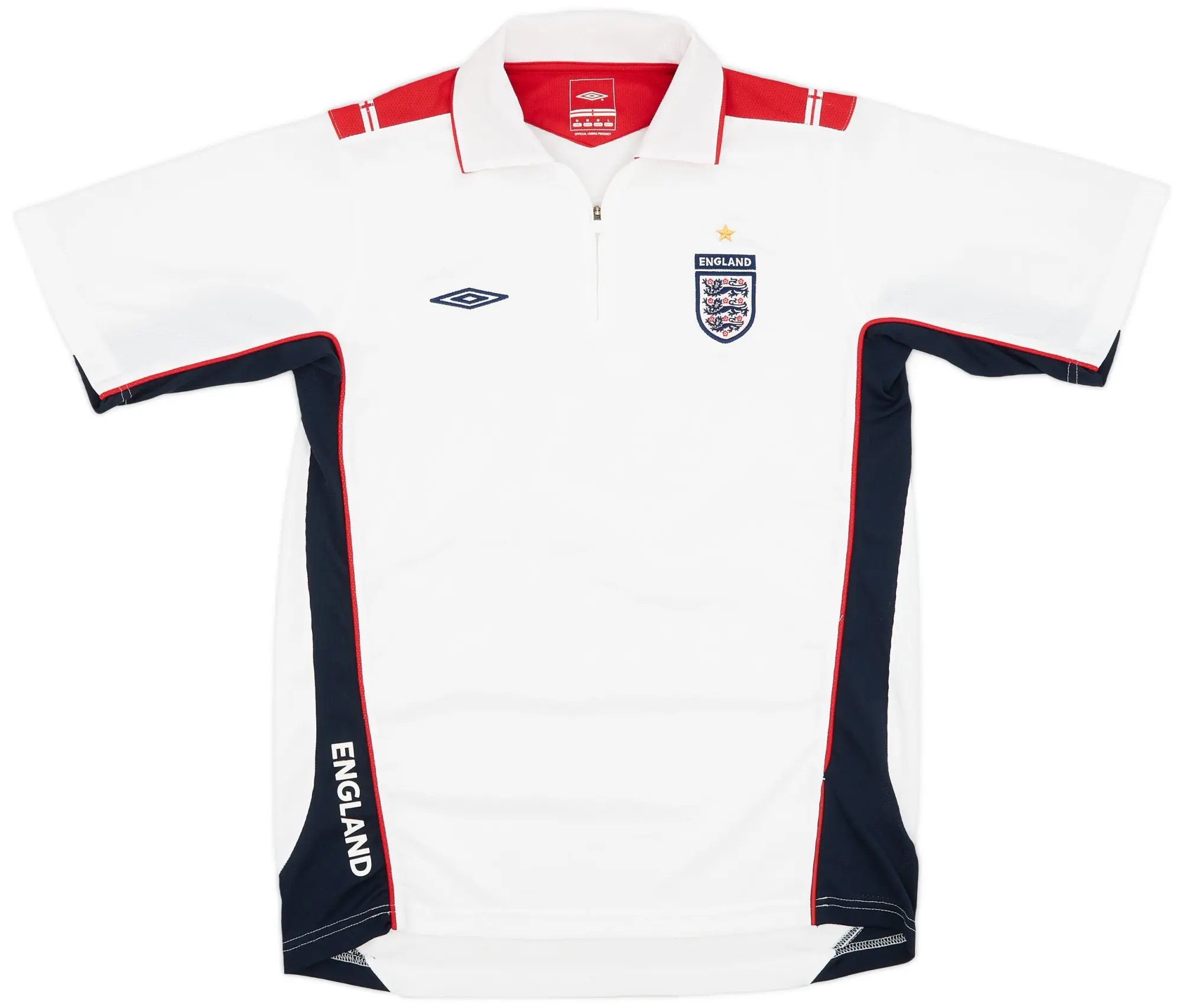 2004-05 England Umbro 1/4 Zip Polo Shirt - 9/10 - (M)