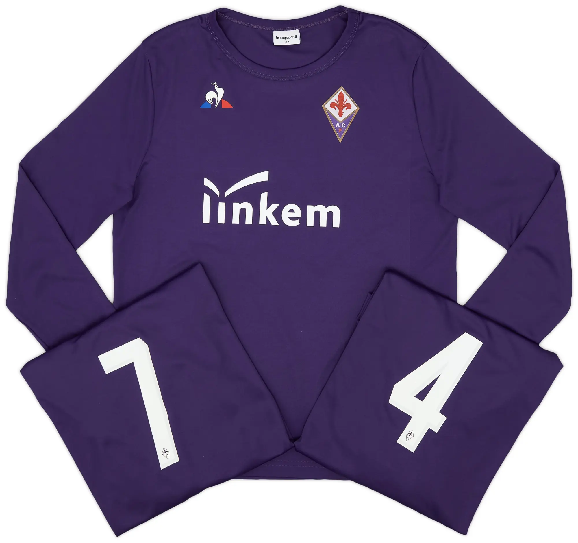 2019 20 Fiorentina Le Coq Sportif Training L S Tee 6 10 14 Years FIO.TOP LS JR MIX PRP VG 14A FOOTY.COM