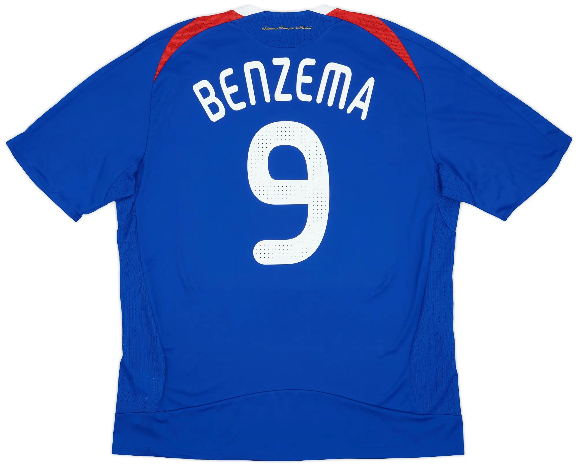 adidas 2007-08 France Home Shirt Benzema #9 (XL)
