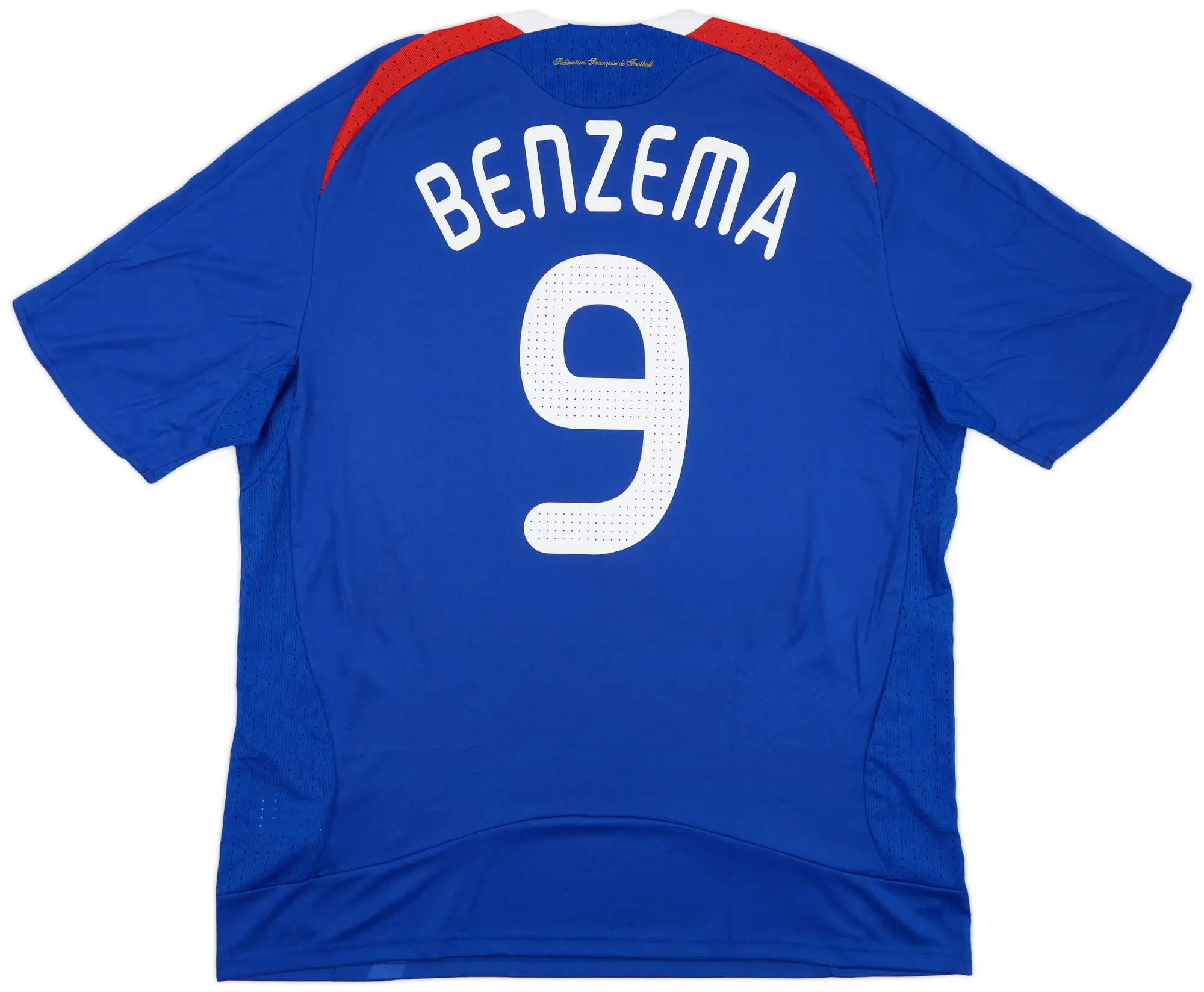 adidas 2007-08 France Home Shirt Benzema #9 (XL)
