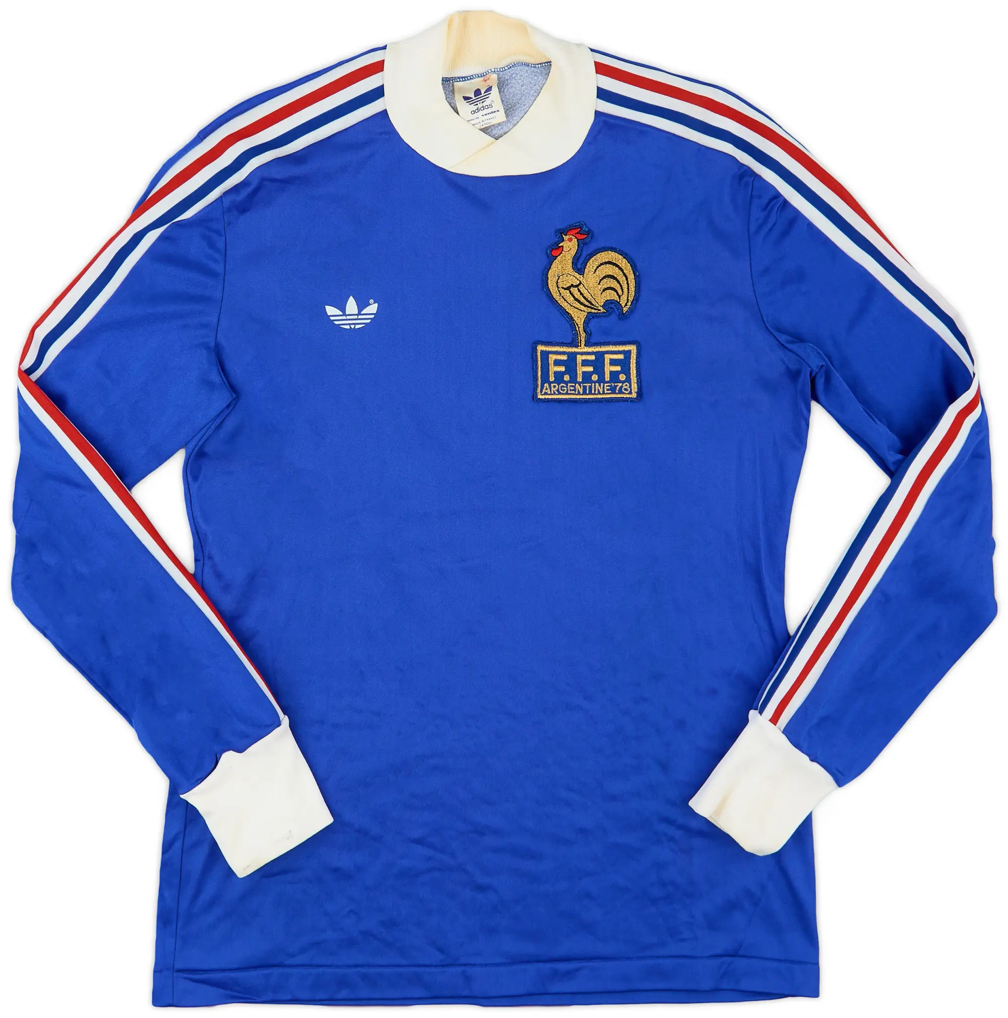 adidas 1978-80 France World Cup Home L/S Shirt - 8/10 - (S)