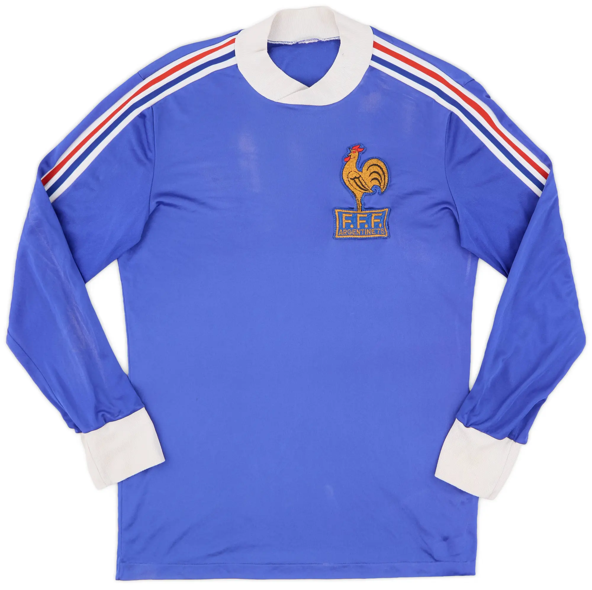 adidas 1978-80 France World Cup Home L/S Shirt - 7/10 - (M)