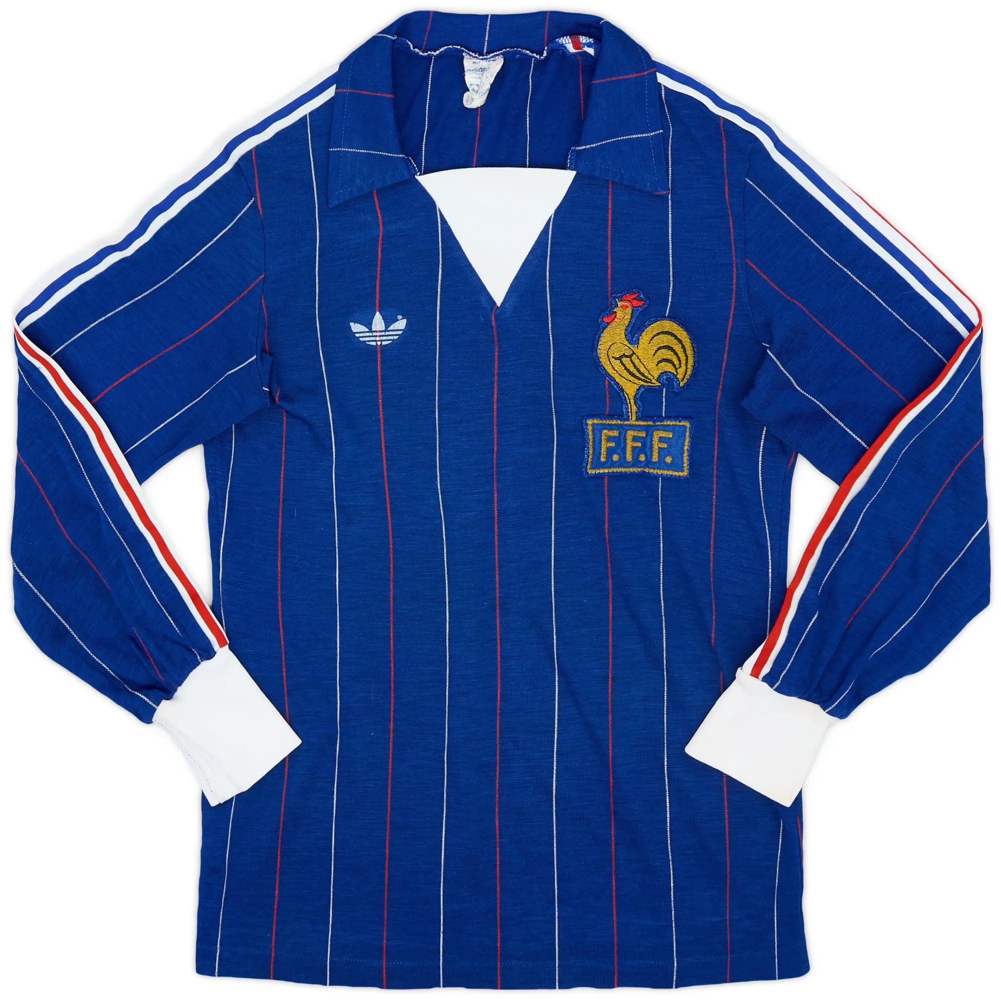 adidas 1980-82 France Home L/S Shirt - 8/10 - (S)