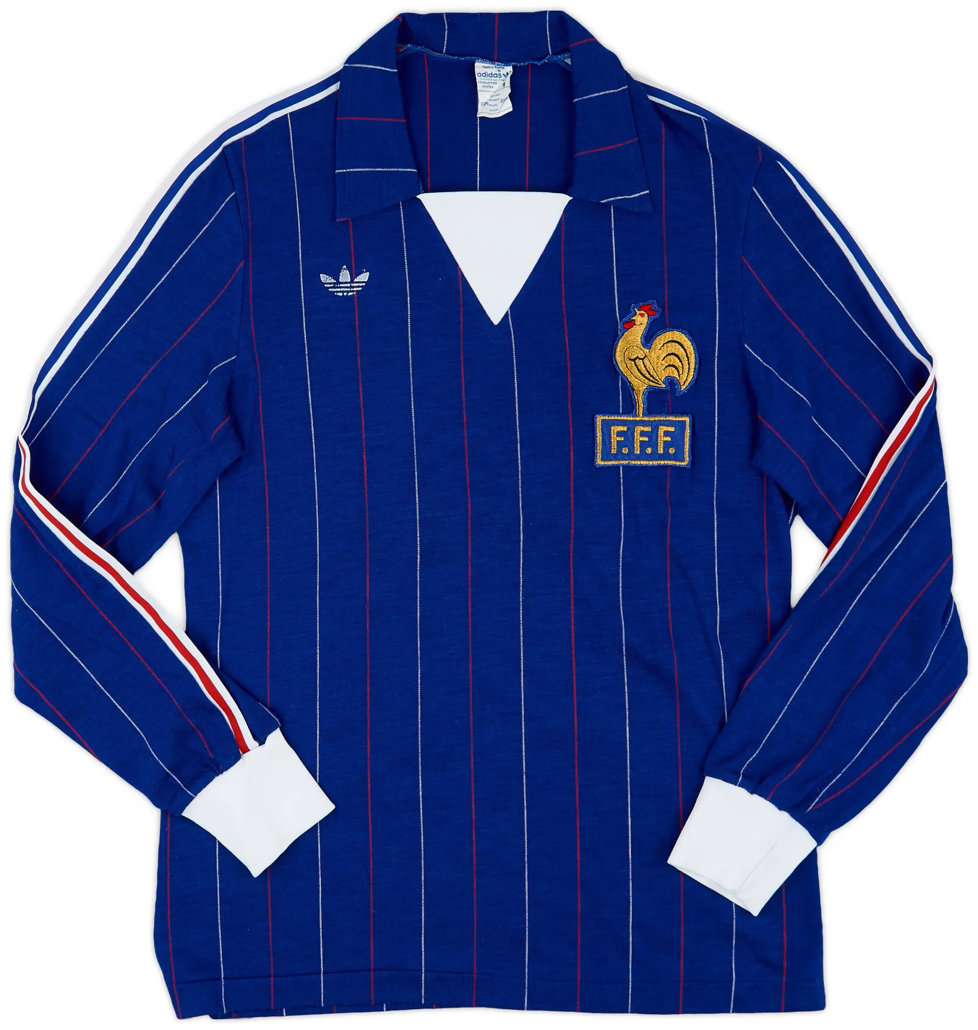 adidas 1980-82 France Home L/S Shirt - 8/10 - (M)