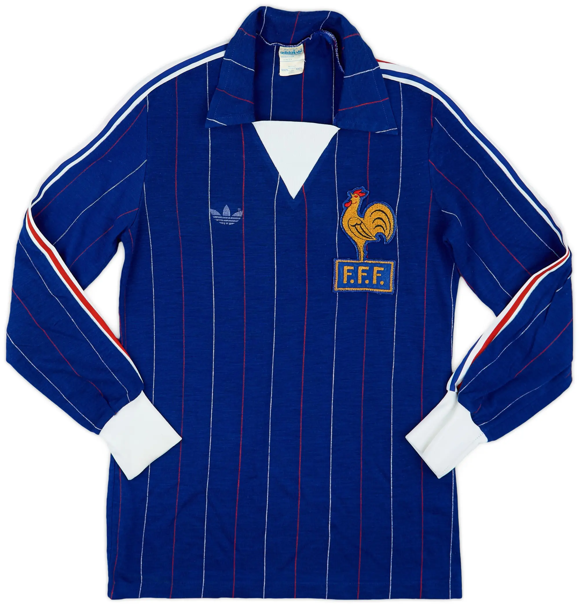 adidas 1980-82 France Home L/S Shirt - 8/10 - (S)