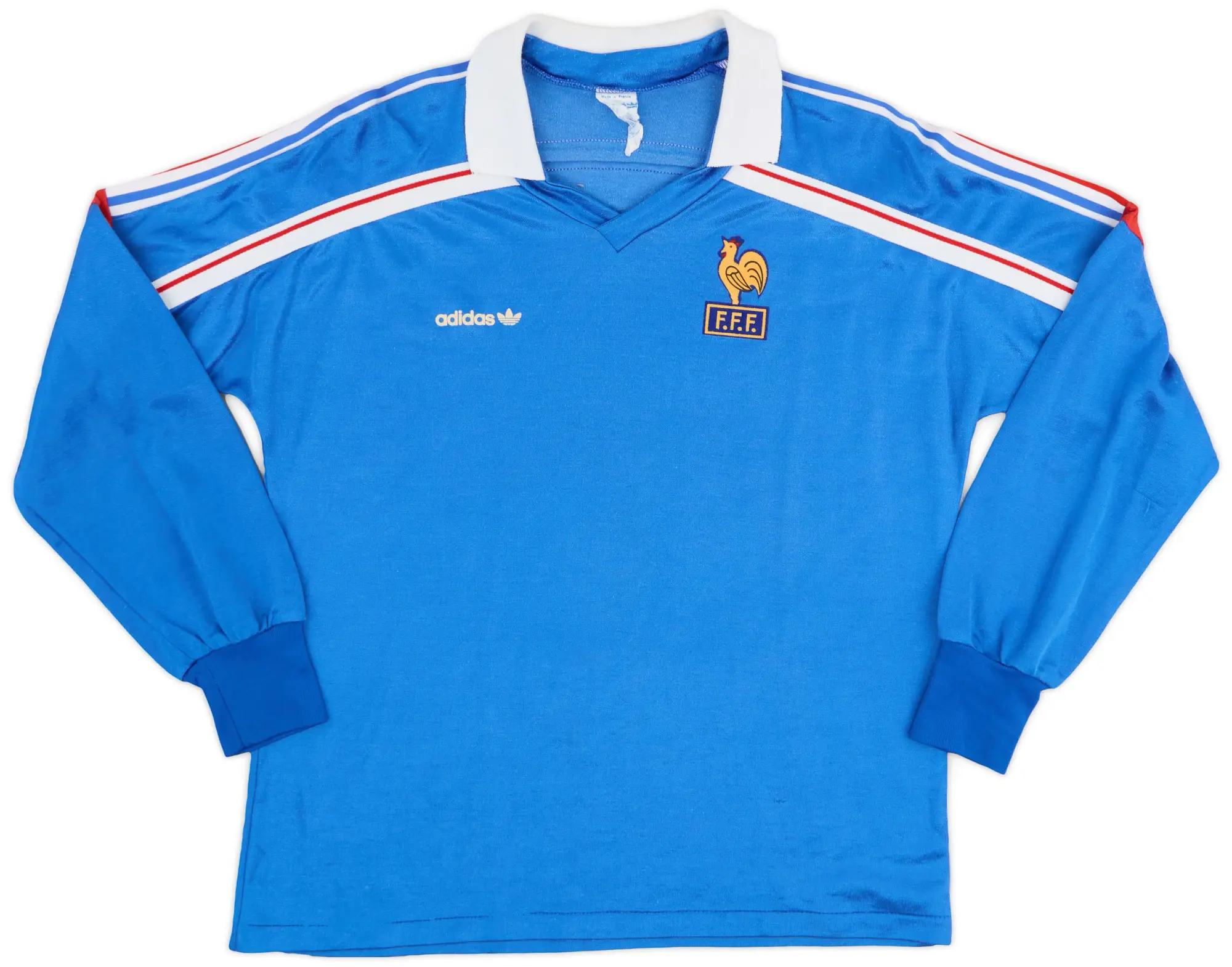adidas 1985-90 France Home L/S Shirt - 8/10 - (S)