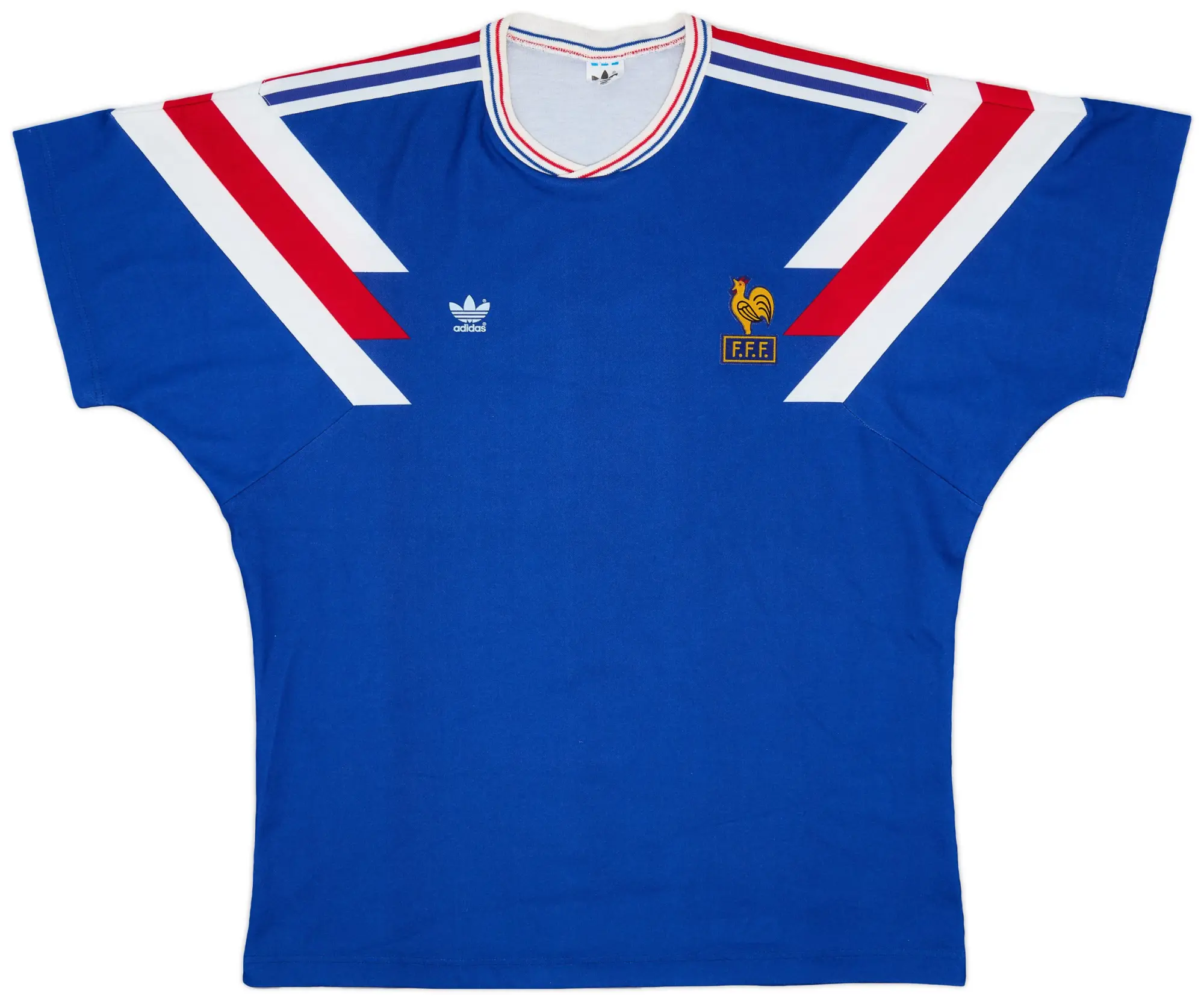 adidas 1989-90 France Home Shirt #8 - 9/10 - (XL)