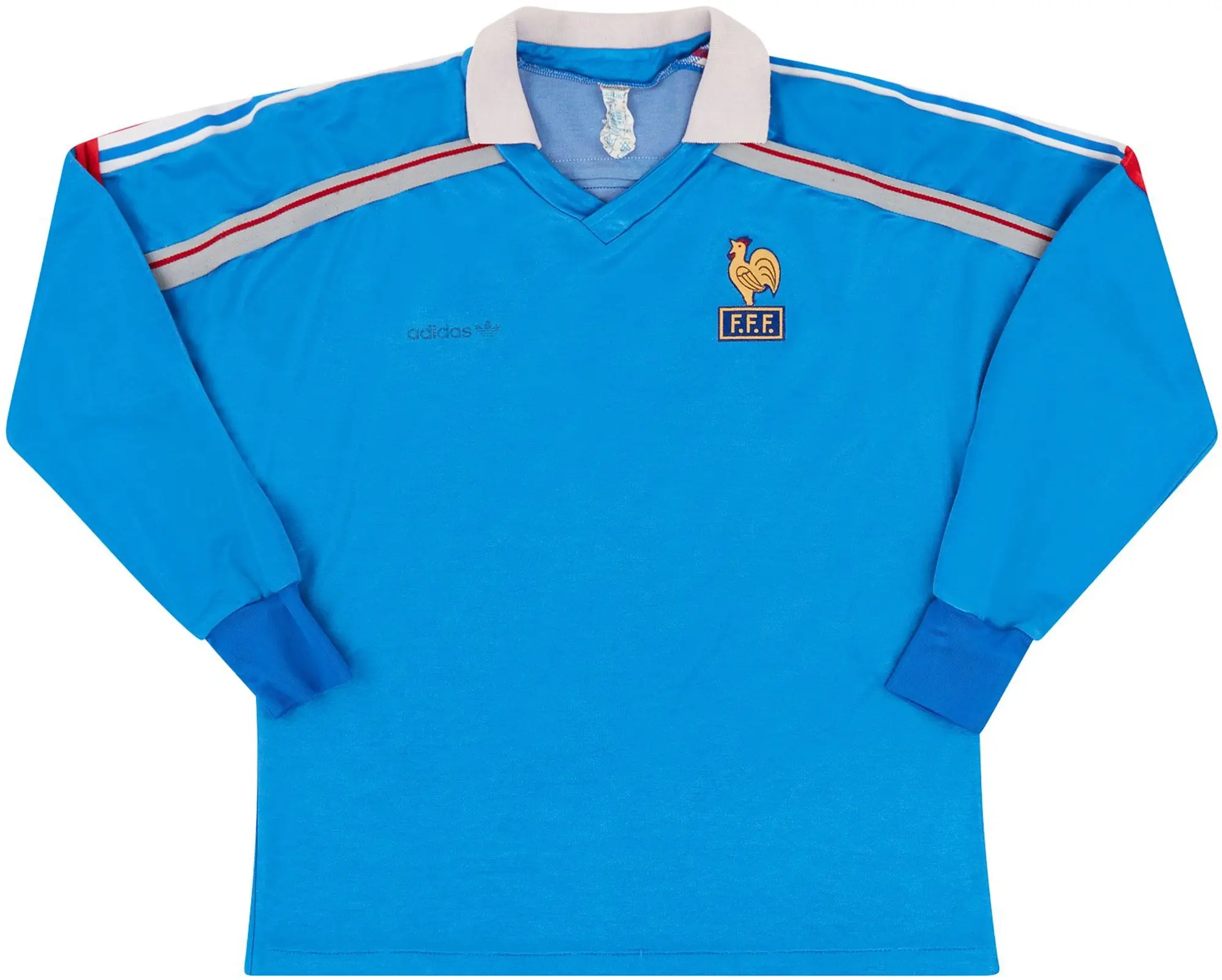adidas 1985-90 France Home L/S Shirt - 5/10 - (S)