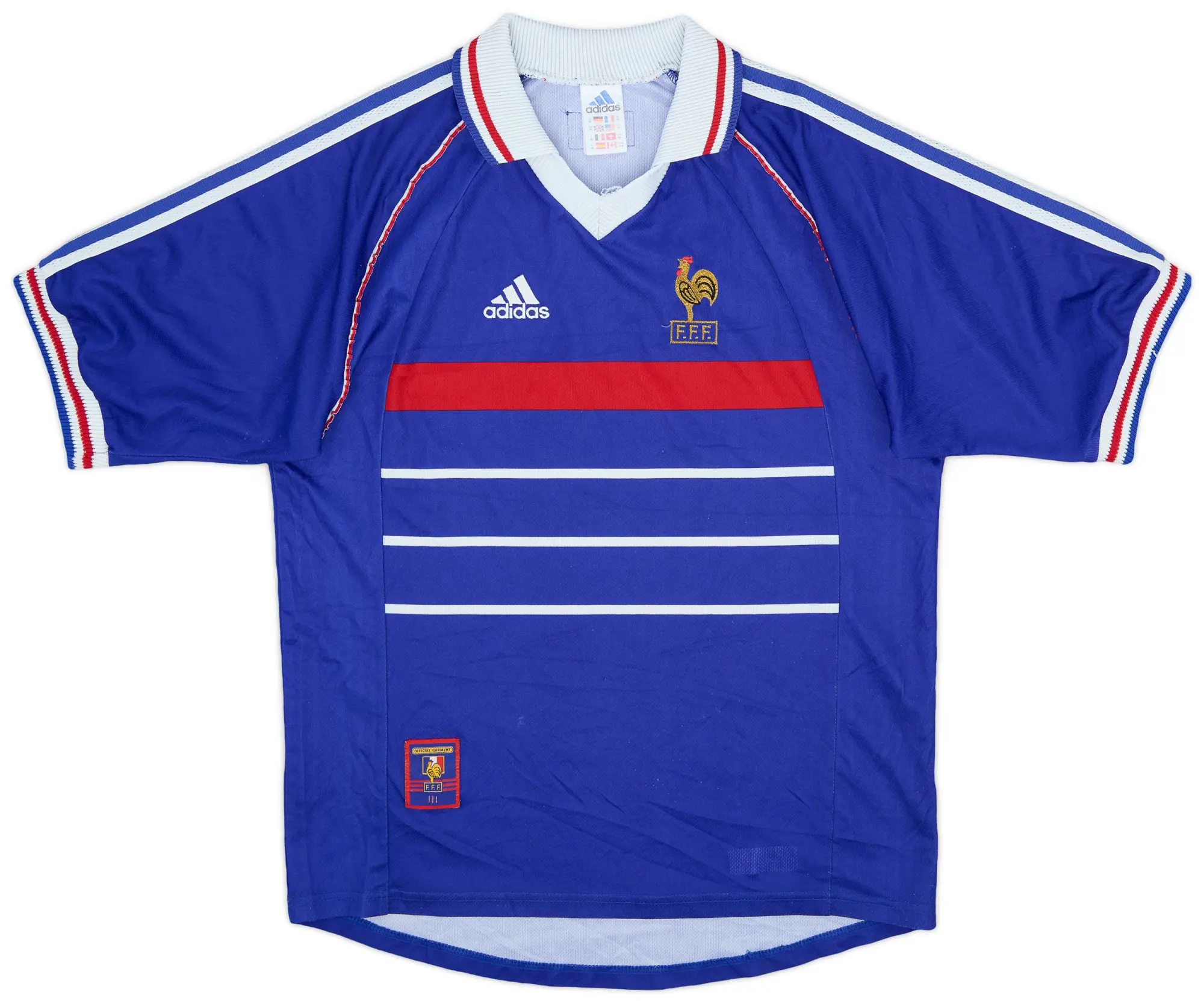 adidas 1998-00 France Home Shirt - 7/10 - (M)