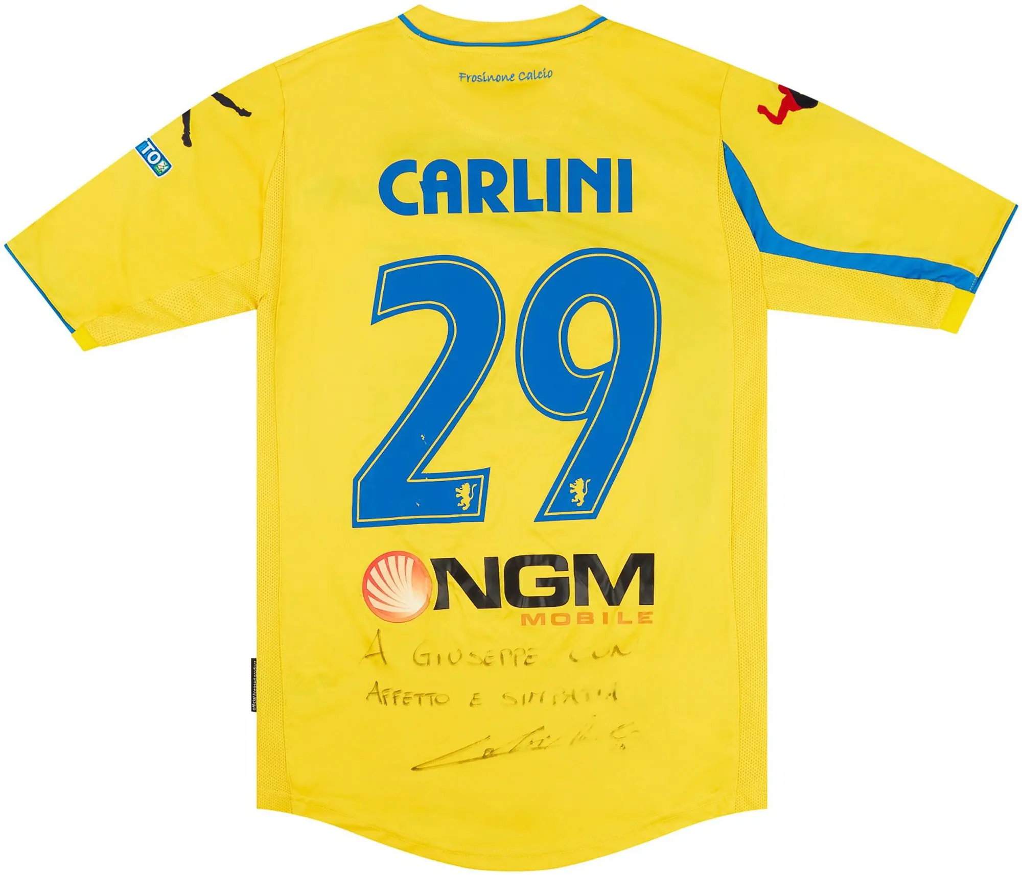 Legea 2013-14 Frosinone Match Issue Signed Home Shirt Carlini #29