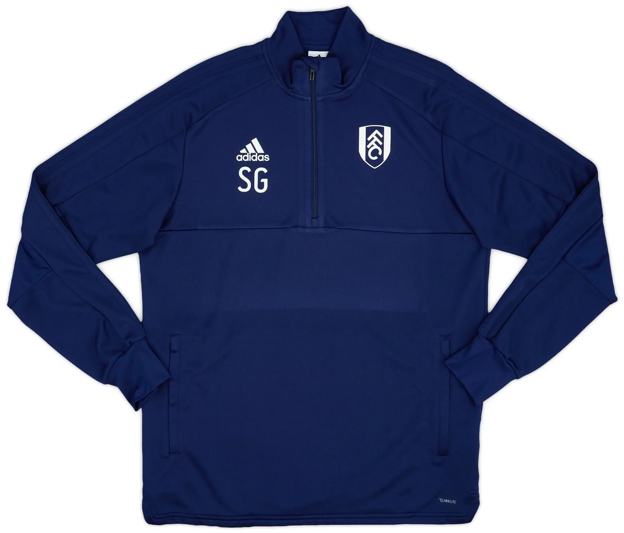 2017-18 Fulham Staff Issue adidas 1/4 Zip Training Top SG - 9/10 - (L)