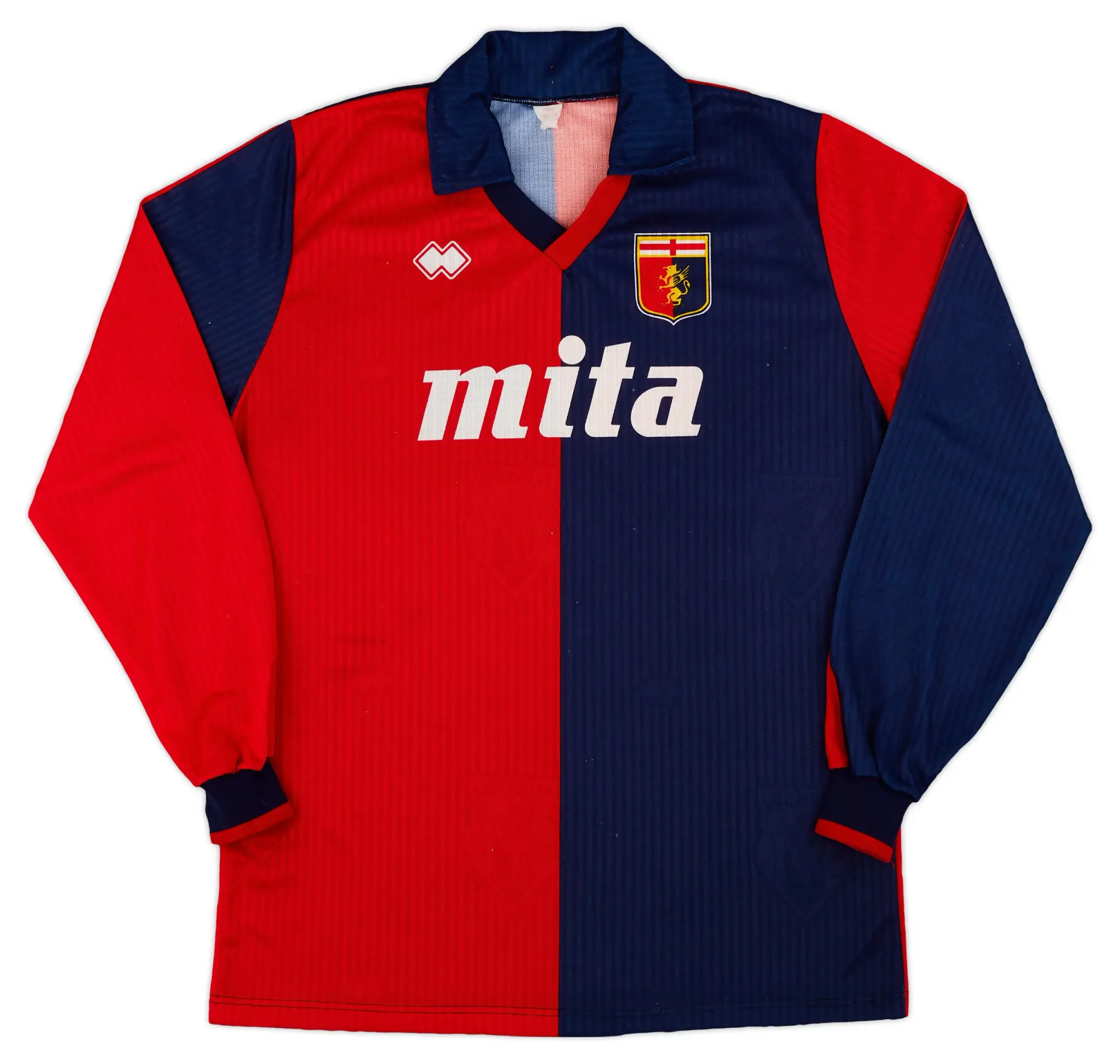 Errea 1990-91 Genoa Home L/S Shirt - 9/10 - (XL)