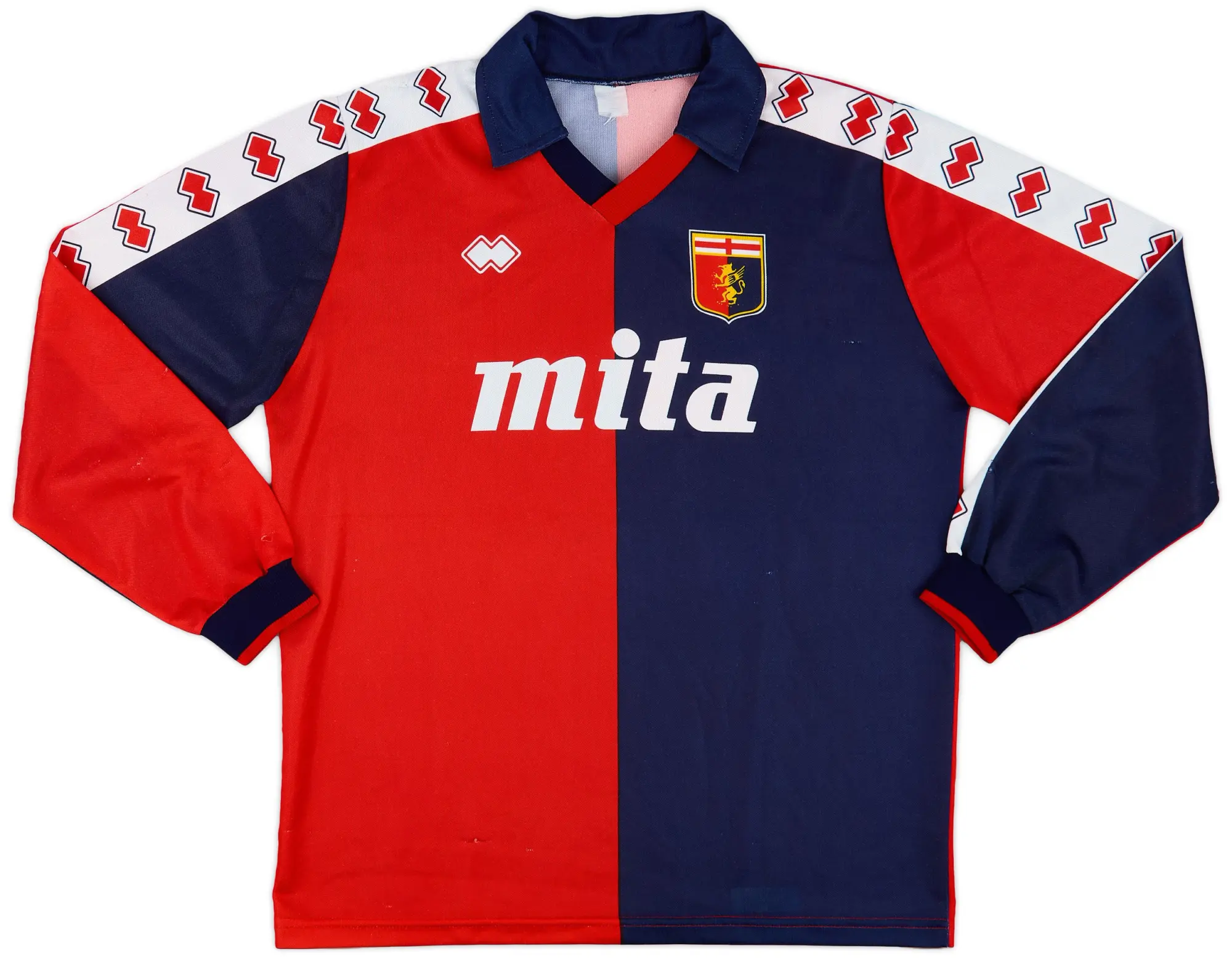 Errea 1989-90 Genoa Home L/S Shirt #9 - 8/10 - (L/XL)