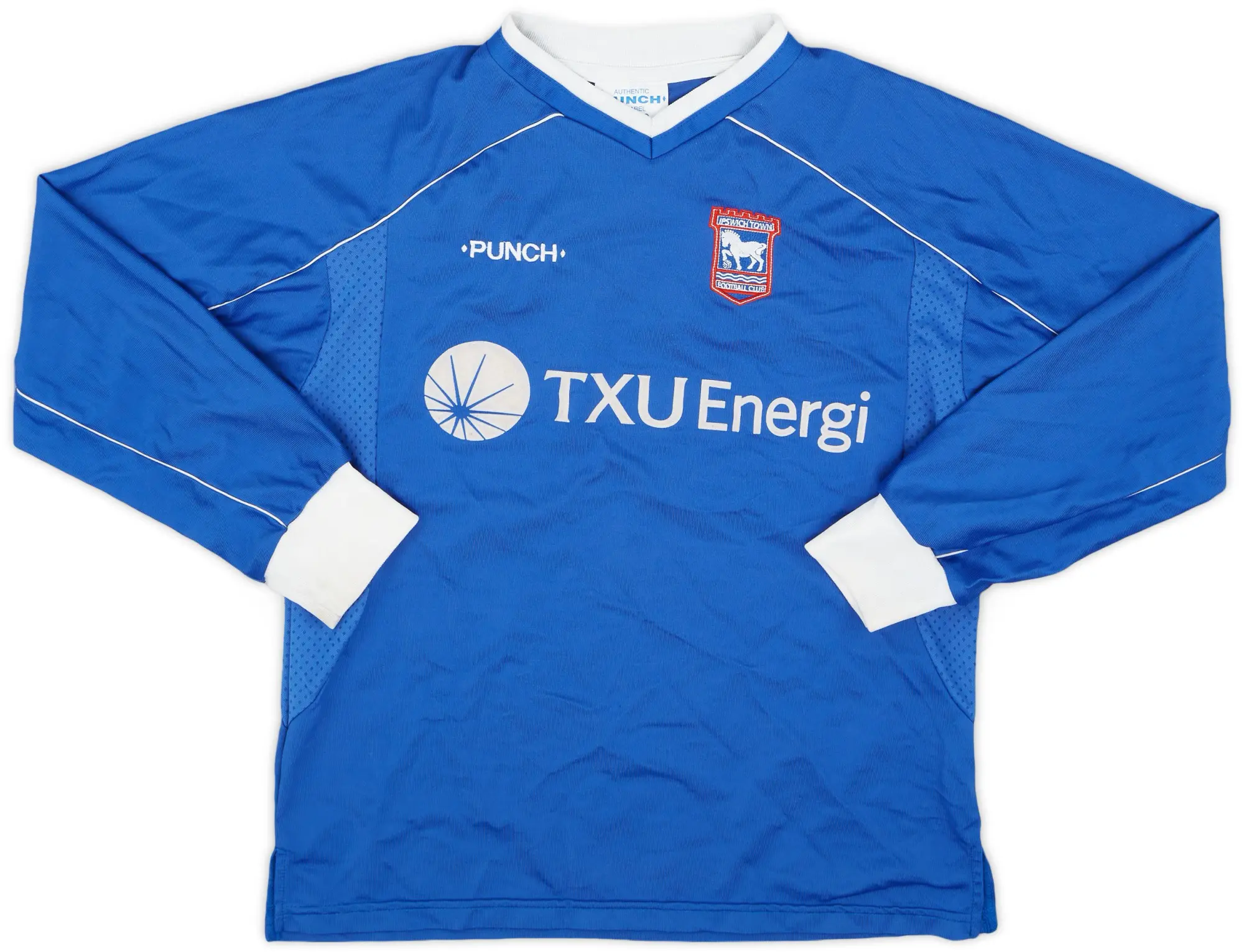 2001-02 Ipswich Home L/S Shirt - 7/10 - (Y)