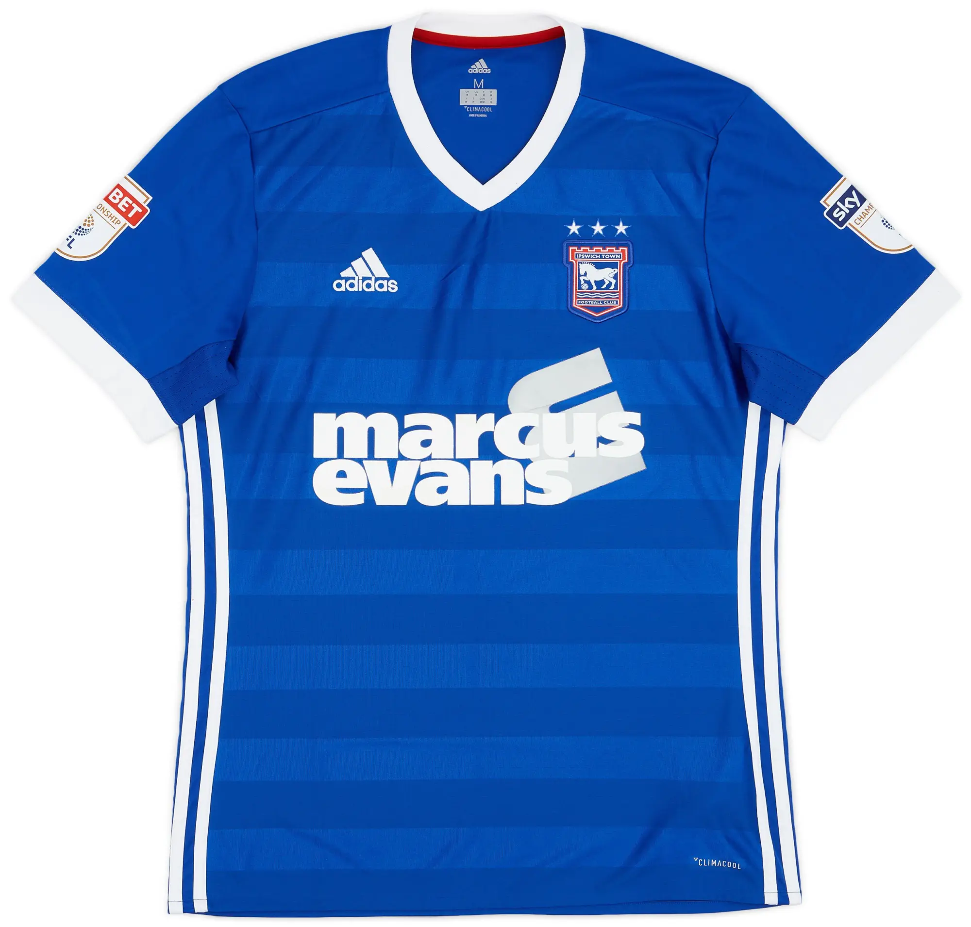 adidas 2017-18 Ipswich Home Shirt - 9/10 - (M)