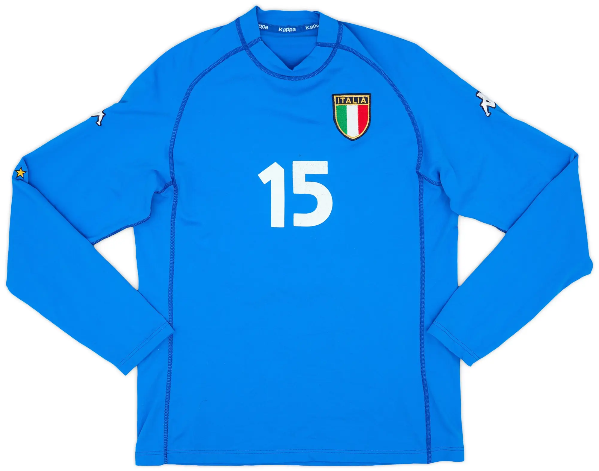 Kappa 2000-01 Italy Home L/S Shirt #15 - 5/10 - (L)