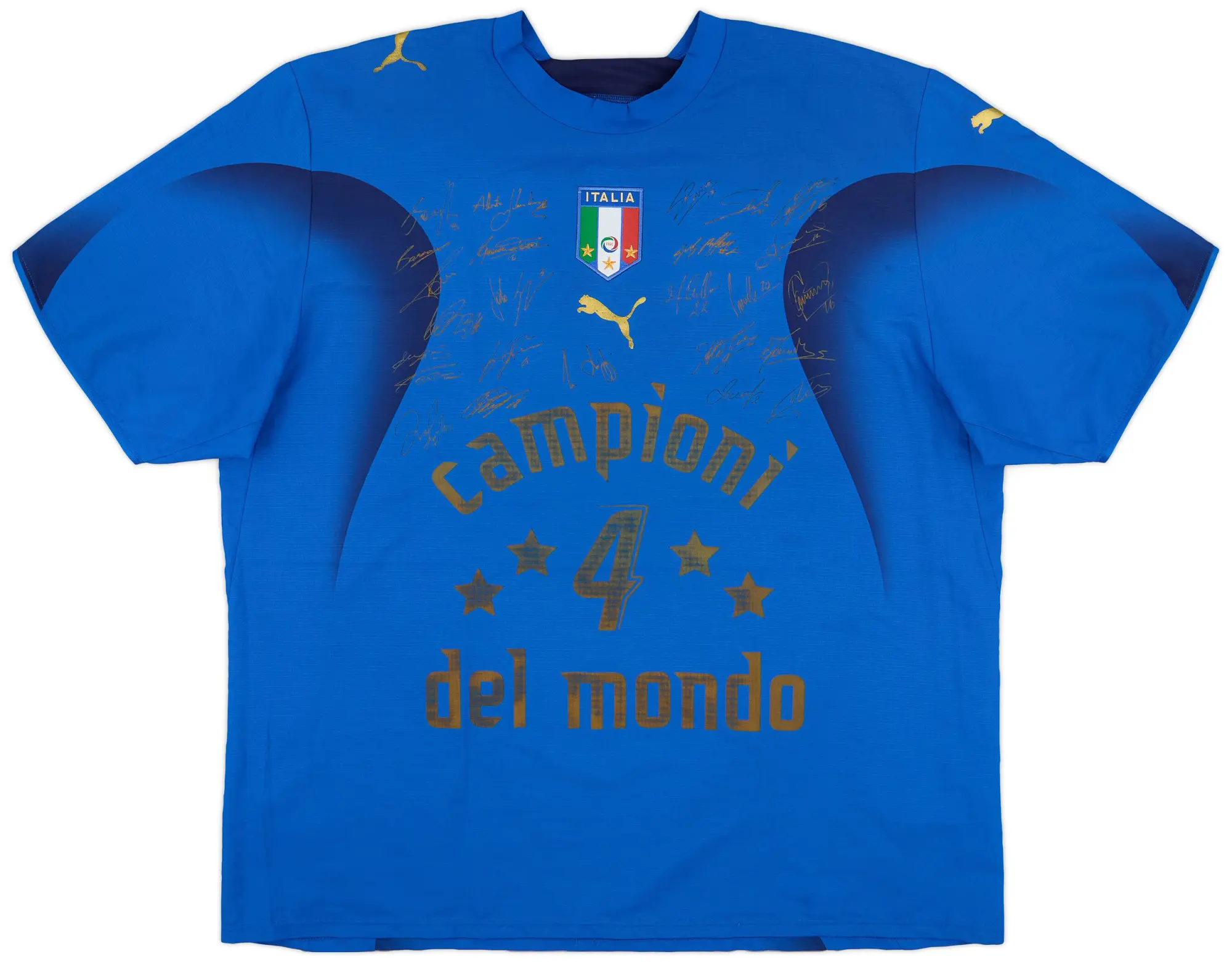 Puma 2006 Italy 'Campioni Del Mondo' 'Signed' Home Shirt - 7/10 - (XXL)