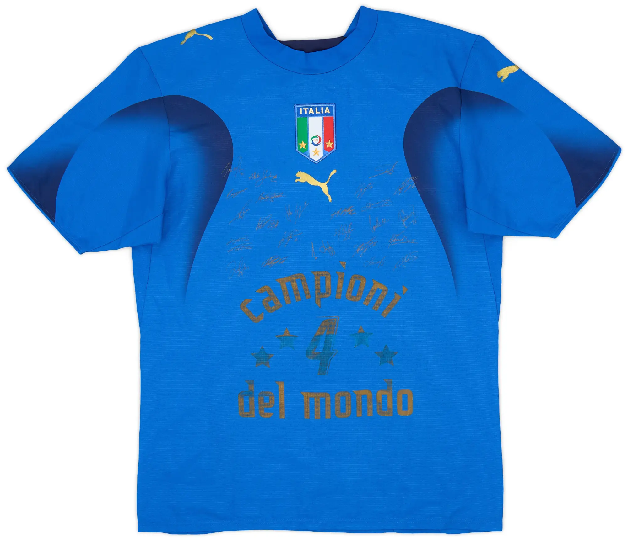Puma 2006 Italy 'Campioni Del Mondo' 'Signed' Home Shirt - 7/10 - (S)