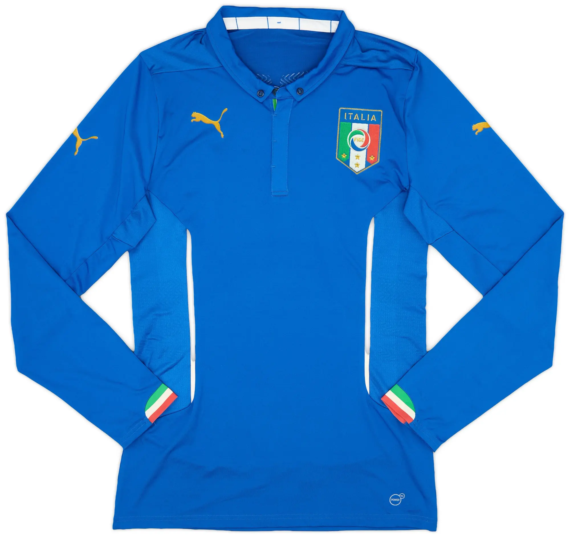 Puma 2014-15 Italy Authentic Home L/S Shirt - 9/10 - (XXL)