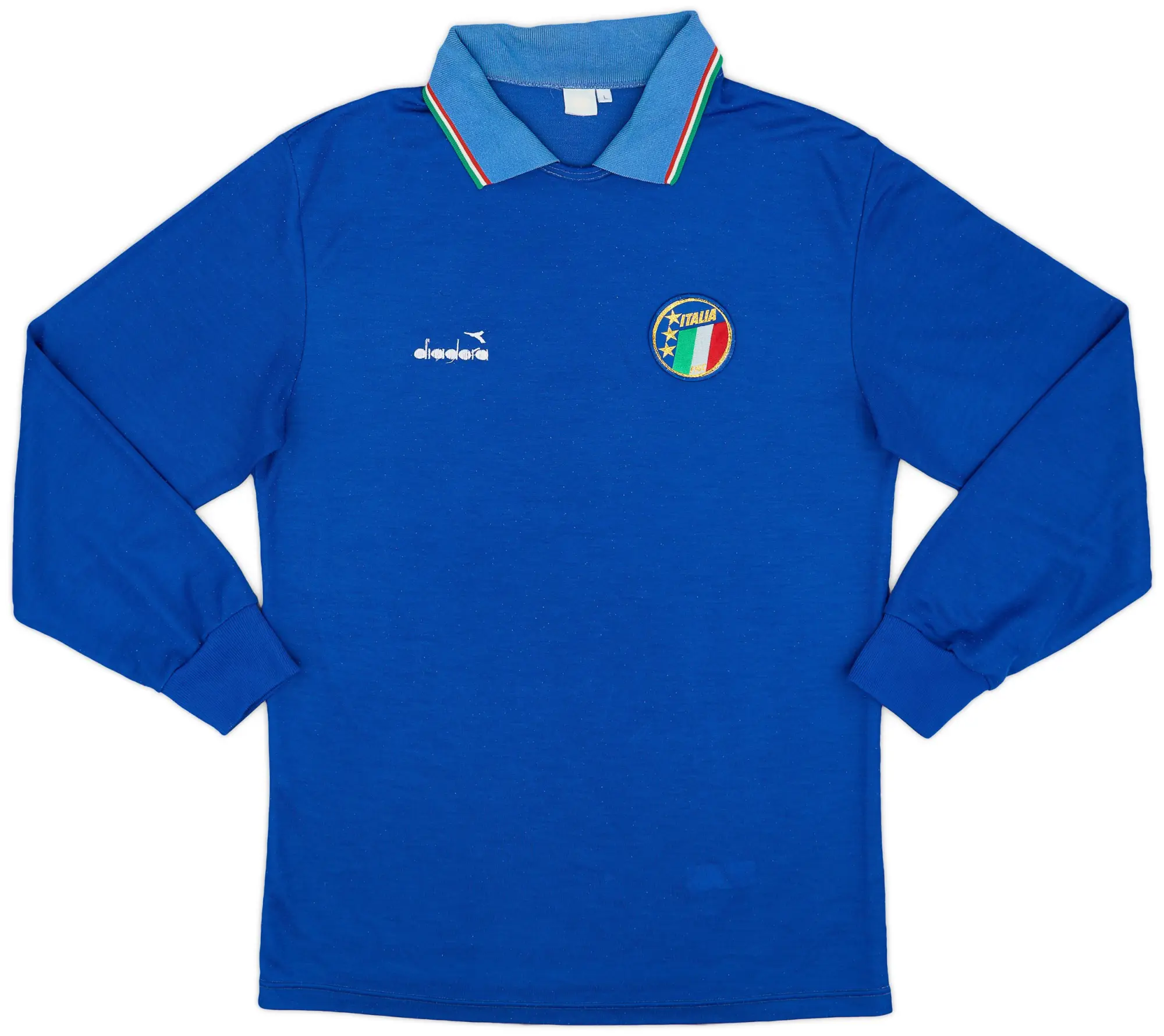 Diadora 1986-91 Italy Home L/S Shirt - 9/10 - (L)