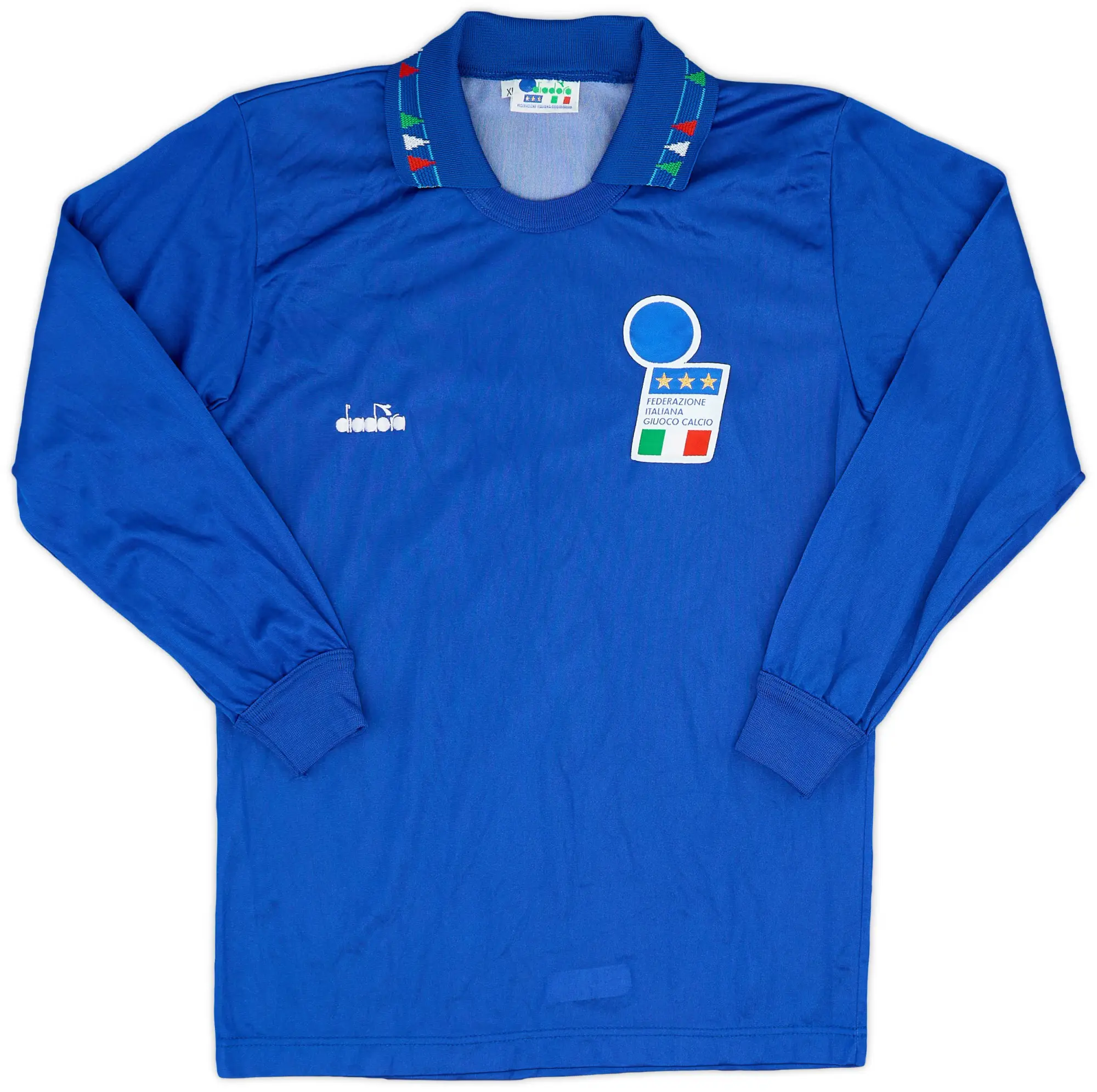 Diadora 1992-93 Italy Home Shirt - 9/10 - (XL.Boys)