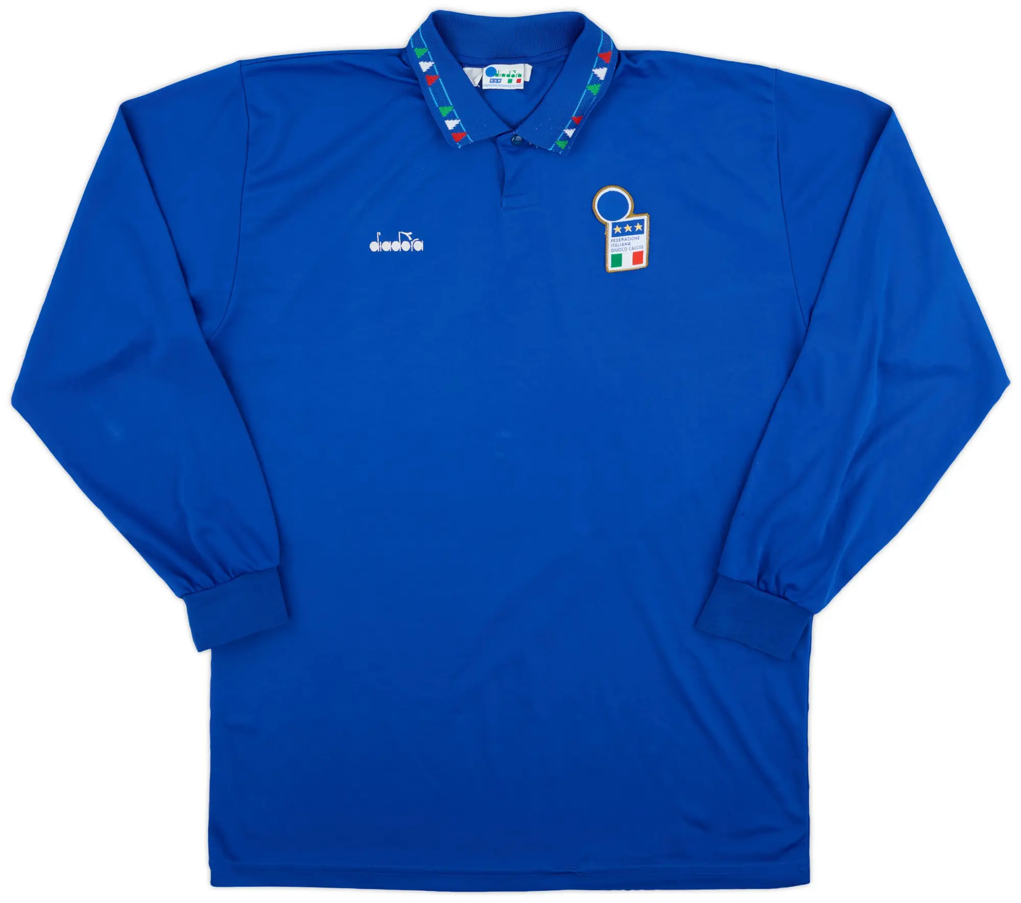 Diadora 1992-93 Italy Home L/S Shirt - 8/10 - (XL)
