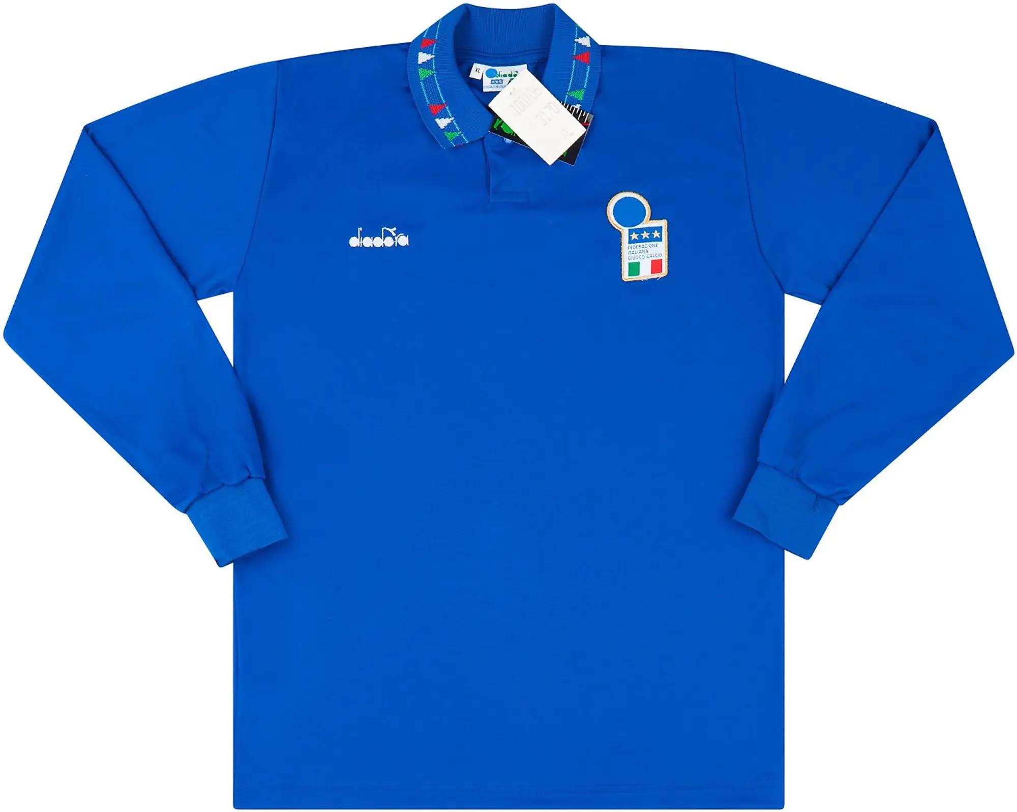 Diadora 1992-93 Italy Home L/S Shirt XL.Boys