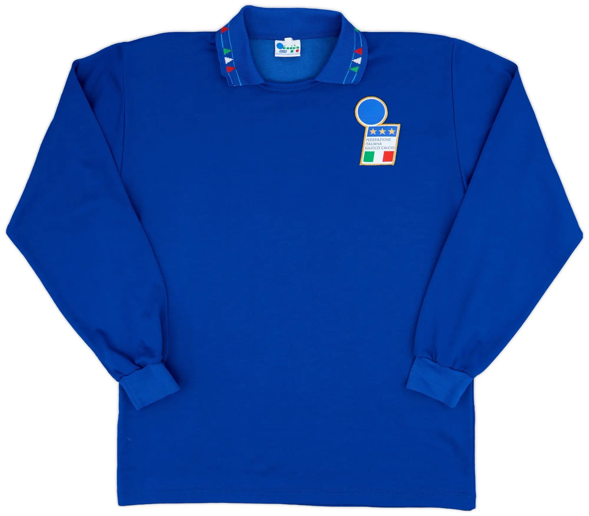 Diadora 1992-93 Italy Home L/S Shirt #4 - 9/10 - (L)