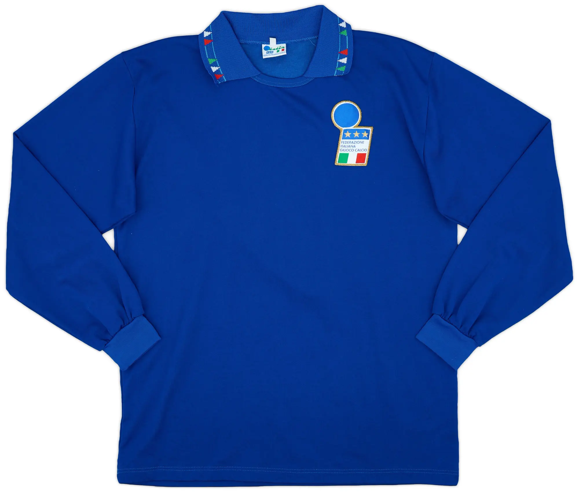 Diadora 1992-93 Italy Home L/S Shirt #7 - 9/10 - (L)