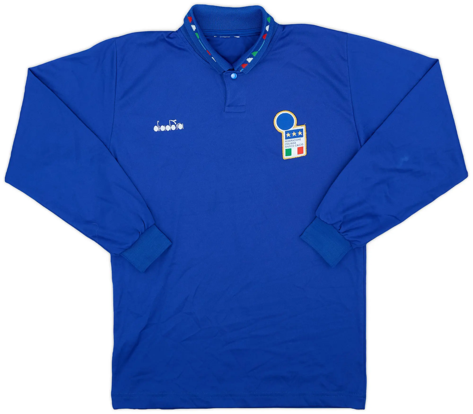 Diadora 1992-93 Italy Home L/S Shirt - 8/10 - (L.Boys)