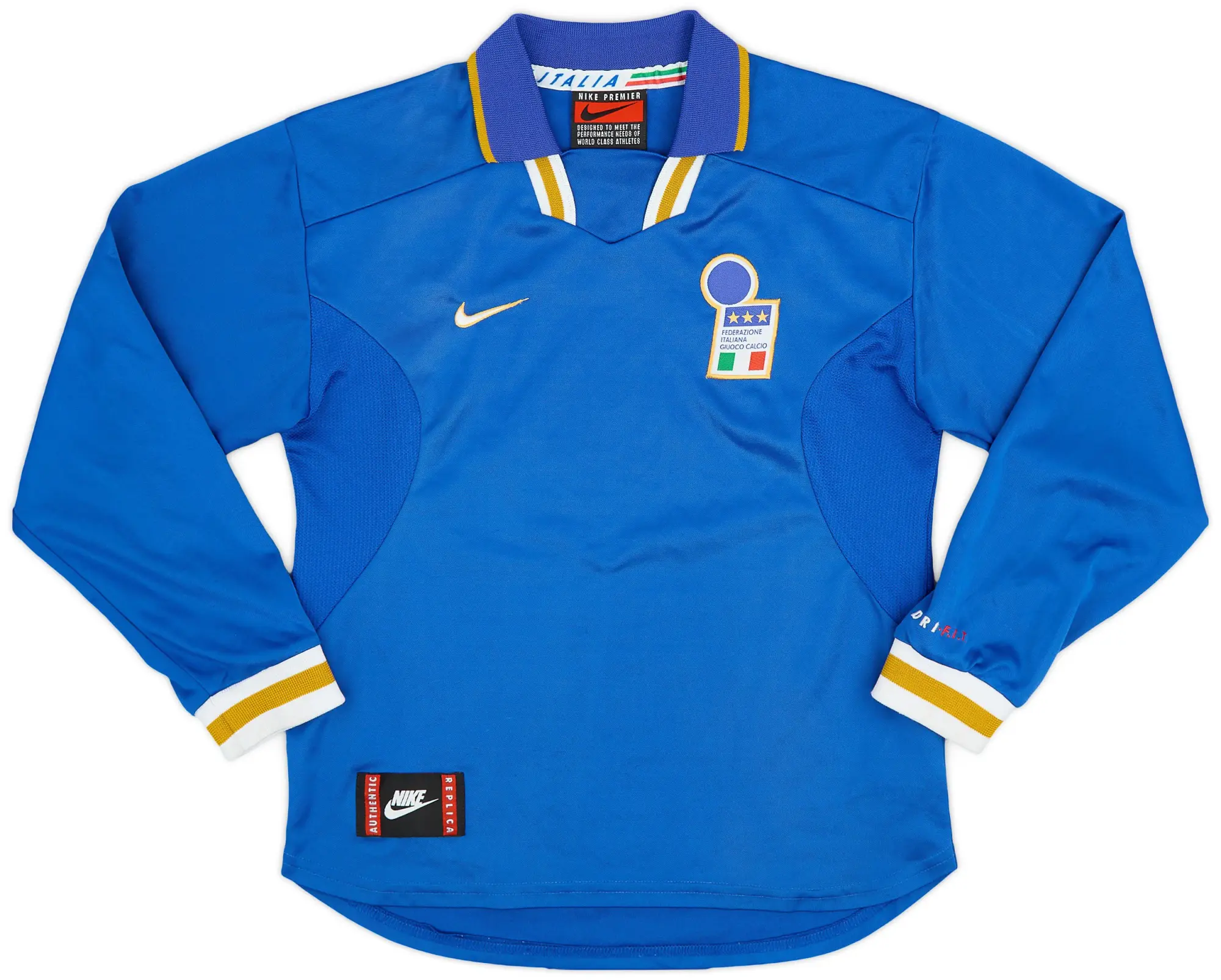 Nike 1996-97 Italy Home L/S Shirt - 9/10 - (L.Boys)