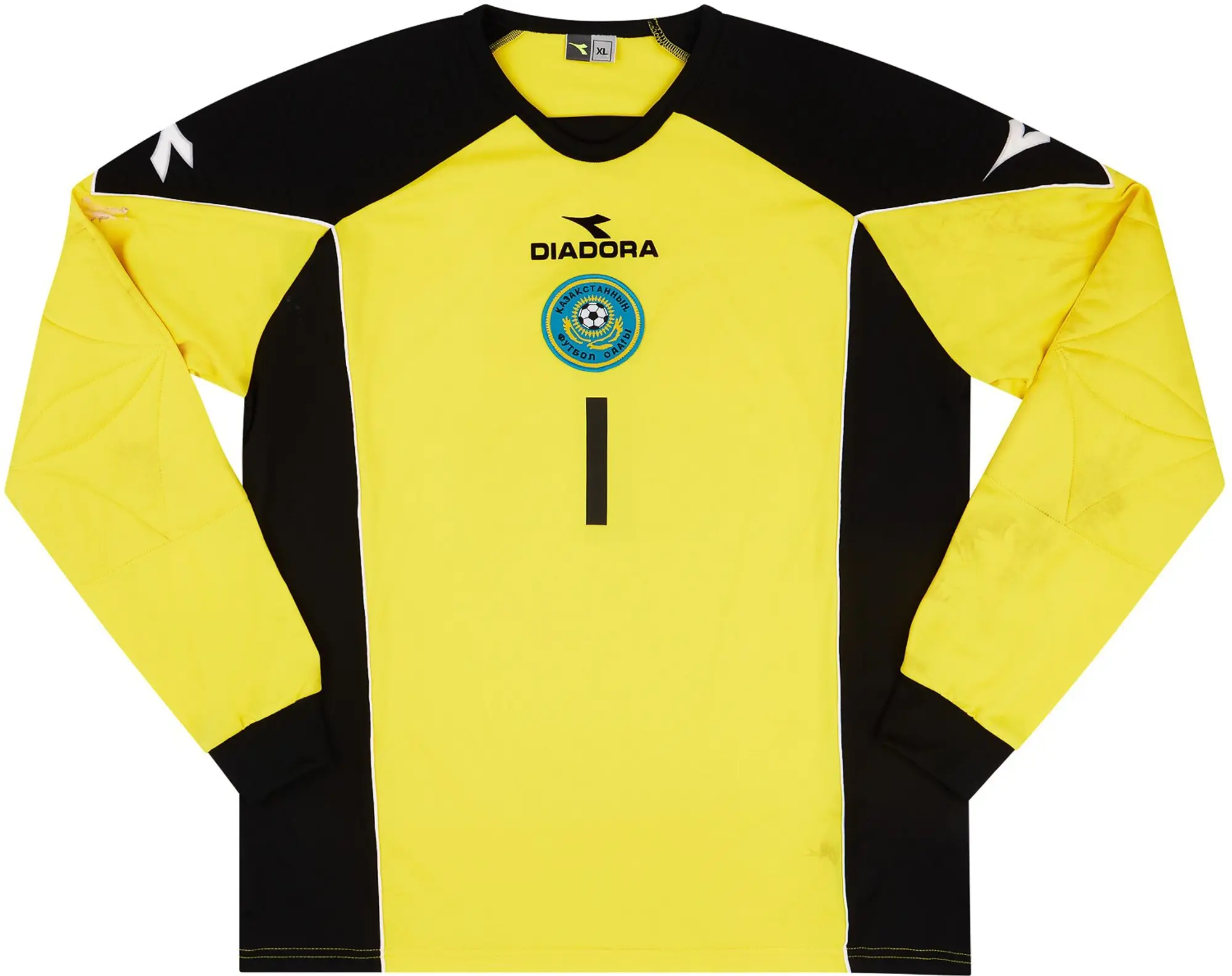 Diadora 2005 Kazakhstan Match Worn GK Shirt #1 (Bayzhanov) v Denmark
