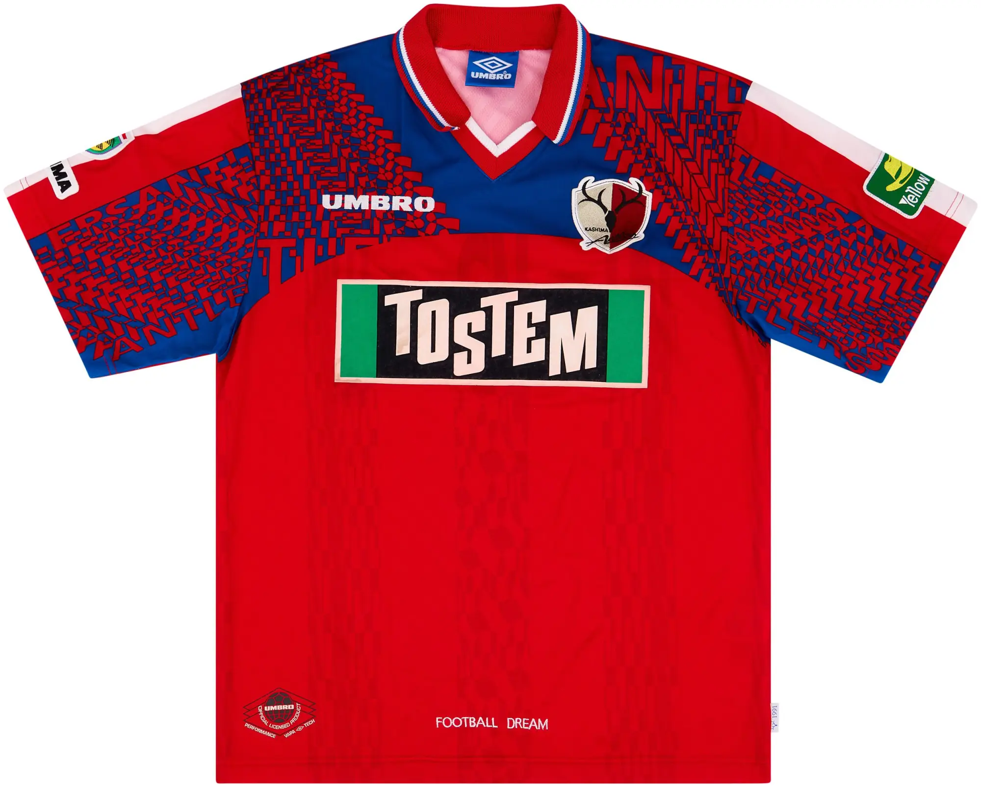 Umbro 1997 Kashima Antlers Home Shirt - 8/10 - (L)