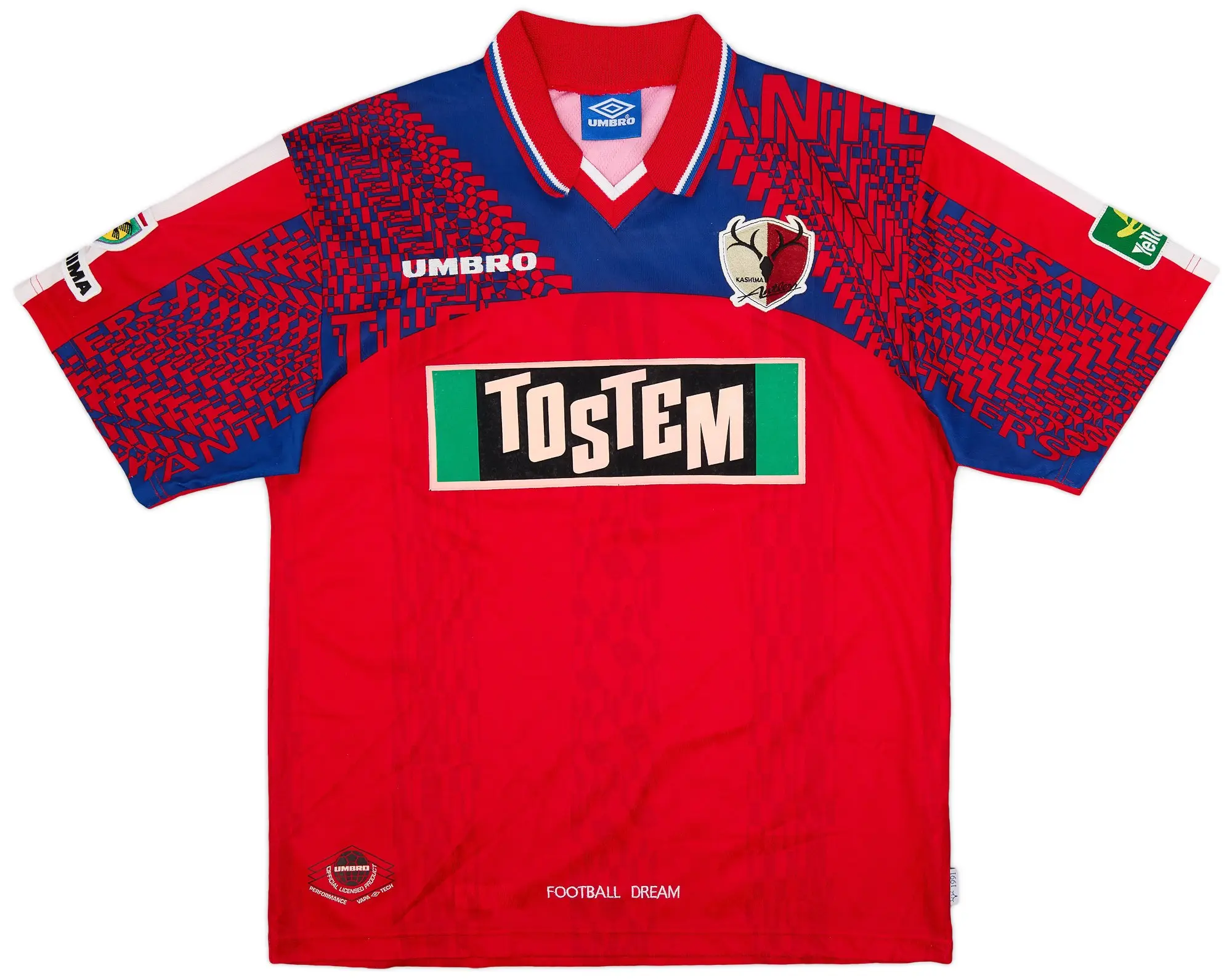 Umbro 1997 Kashima Antlers Home Shirt - 9/10 - (L)