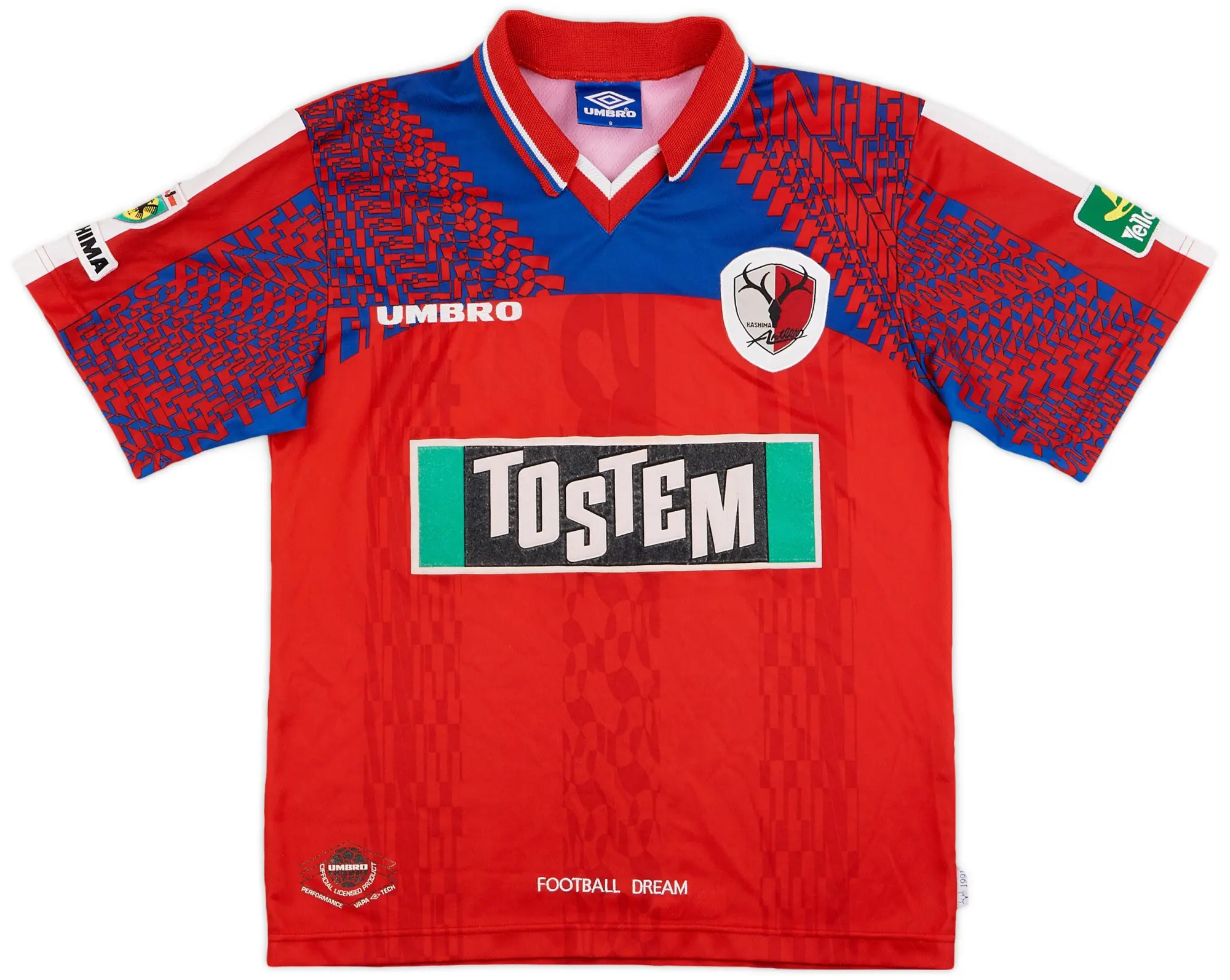 Umbro 1997 Kashima Antlers Home Shirt - 8/10 - (S)
