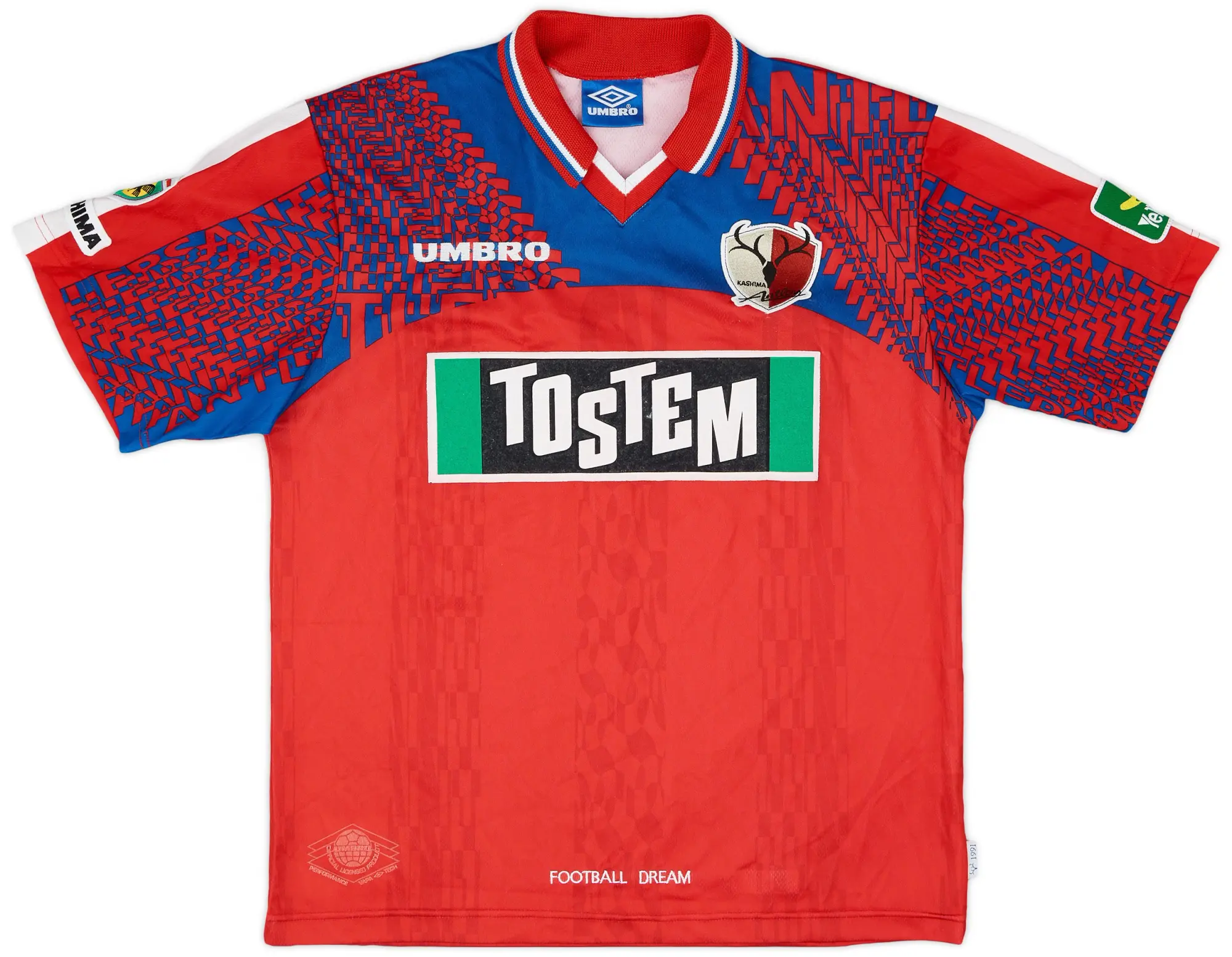 Umbro 1997 Kashima Antlers Home Shirt - 8/10 - (L)
