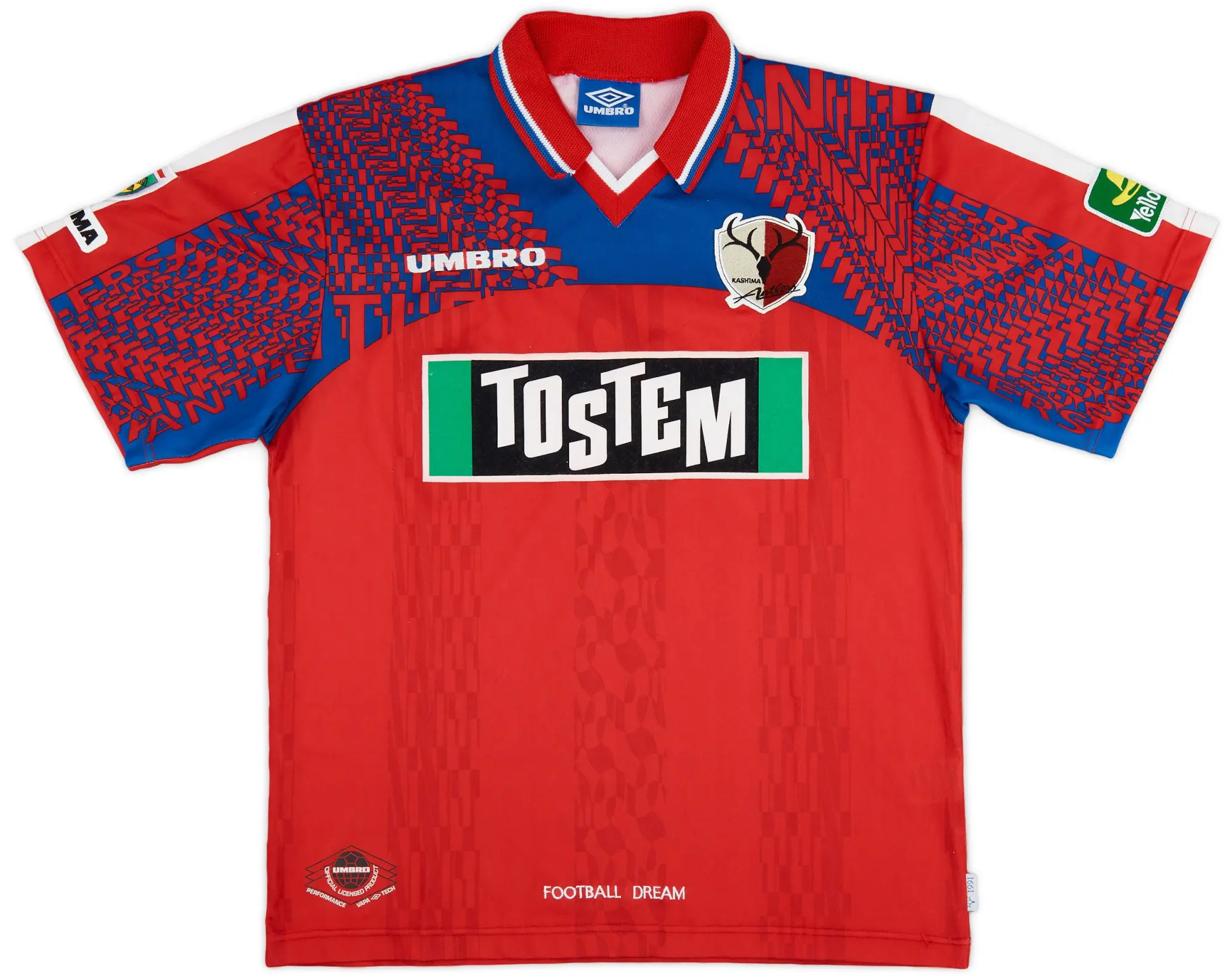 Umbro 1997 Kashima Antlers Home Shirt - 9/10 - (L)