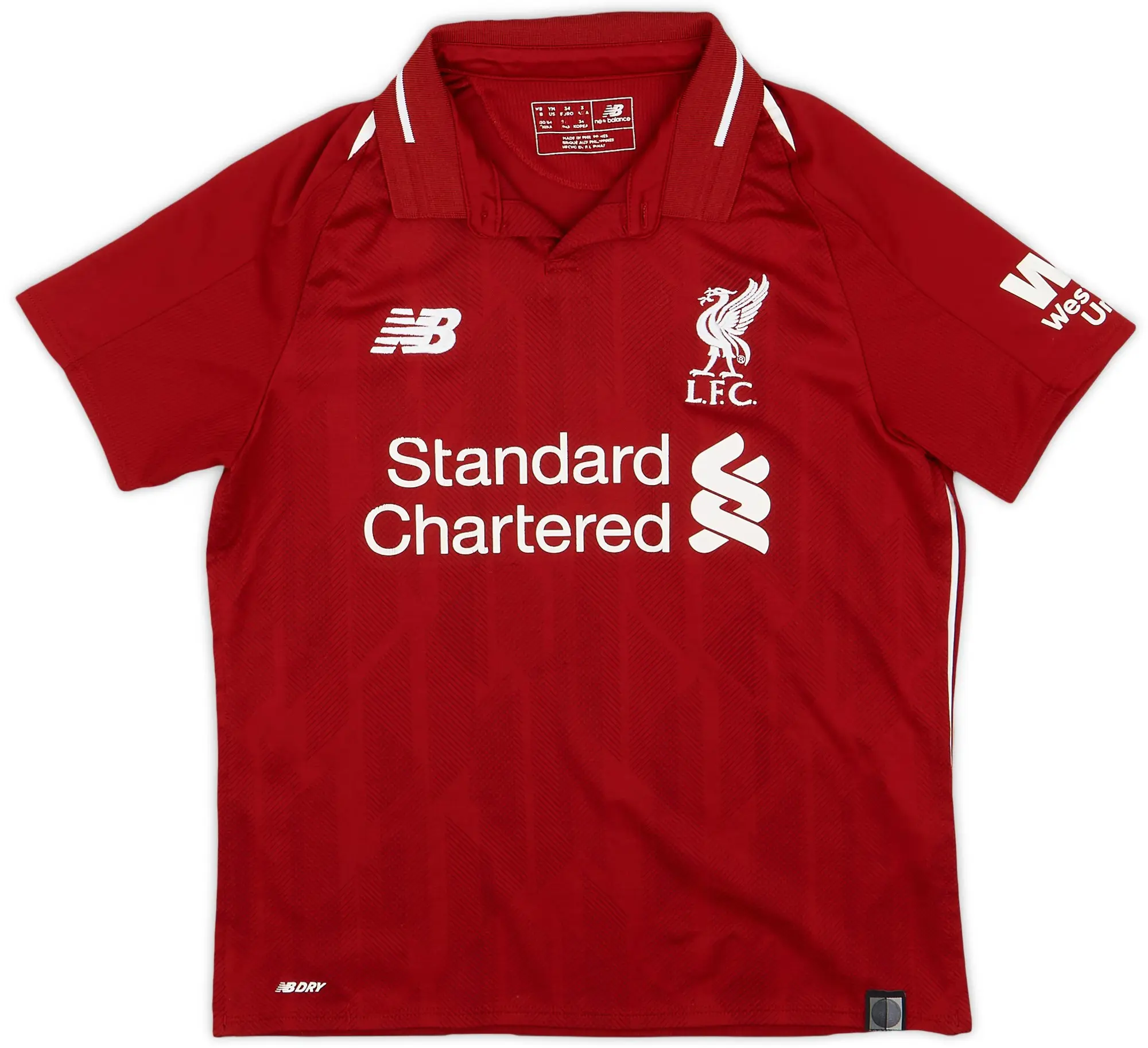 NewBalance 2018-19 Liverpool Home Shirt - 8/10 - (M.Boys)
