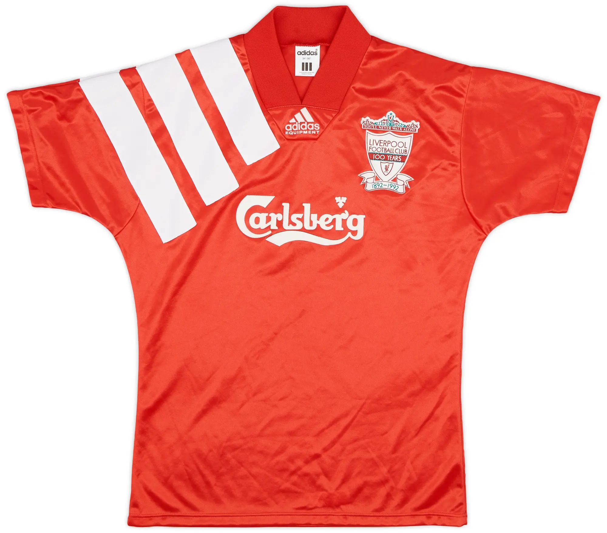 adidas 1992-93 Liverpool Centenary Home Shirt - 9/10 - (S)