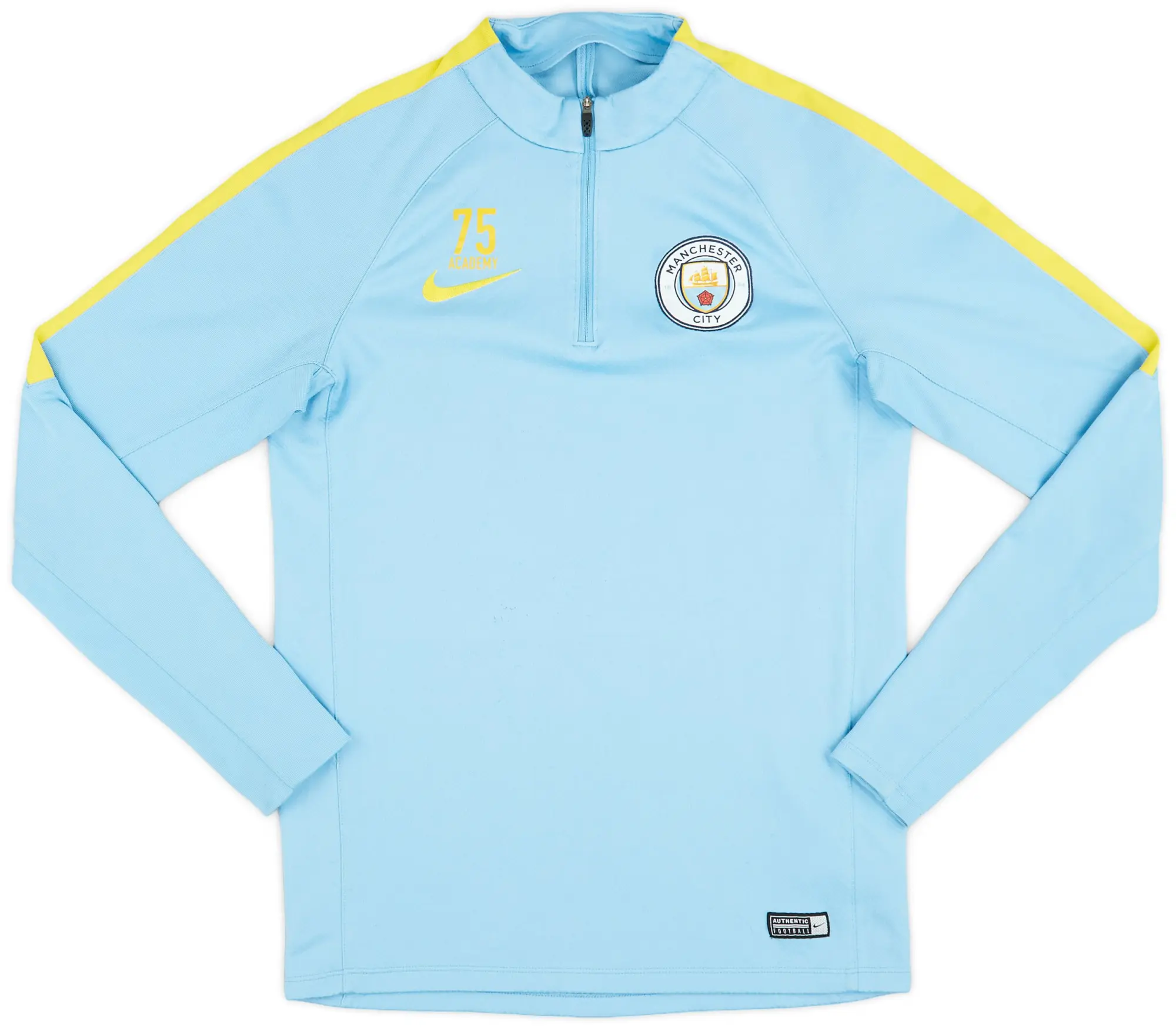 Nike 2016-17 Manchester City Youth Team Issue 1/4 Zip Drill Top #75 - 6/10 - (S)