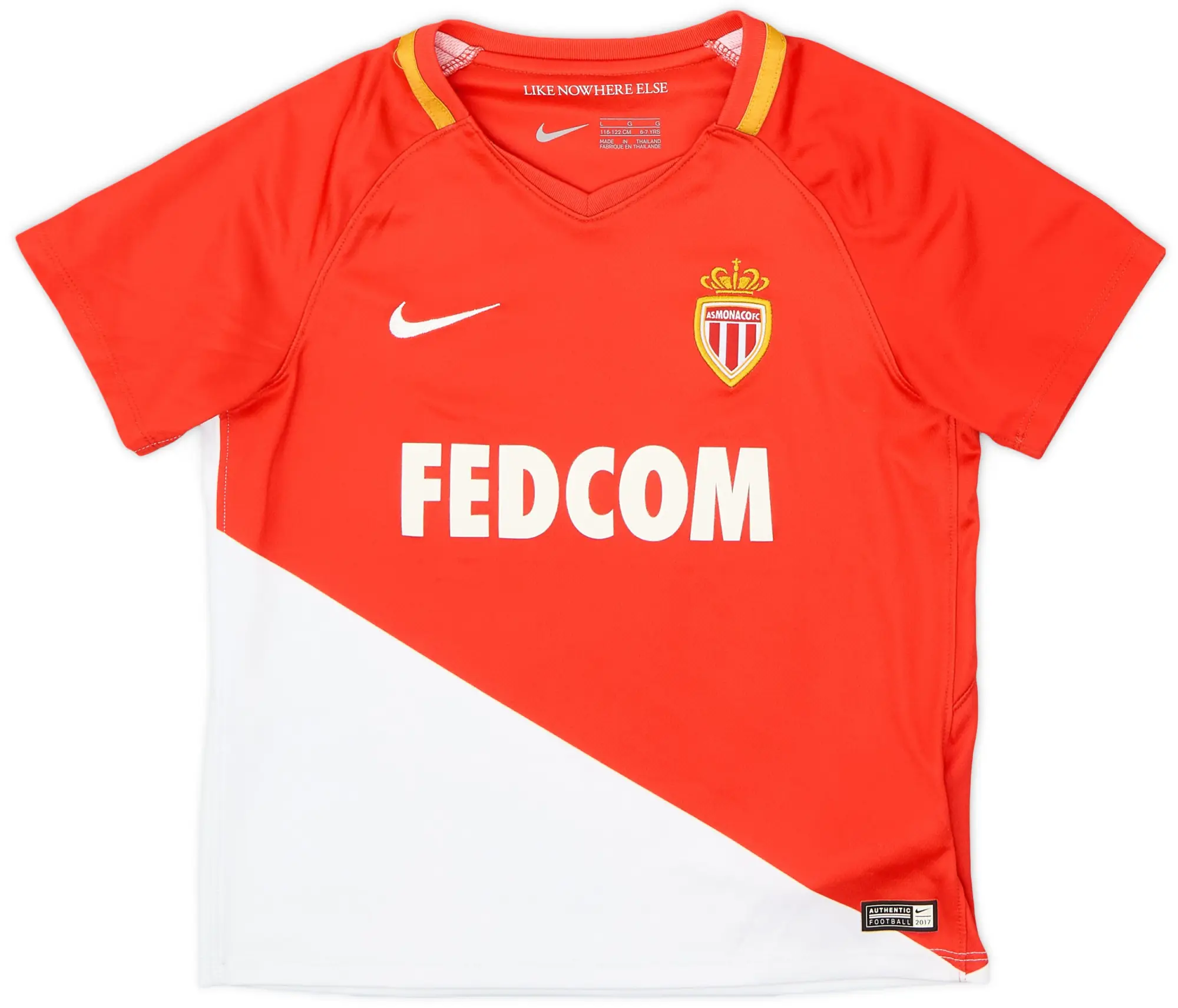 Nike 2017-18 Monaco Home Shirt - 8/10 - (6-7 Years)