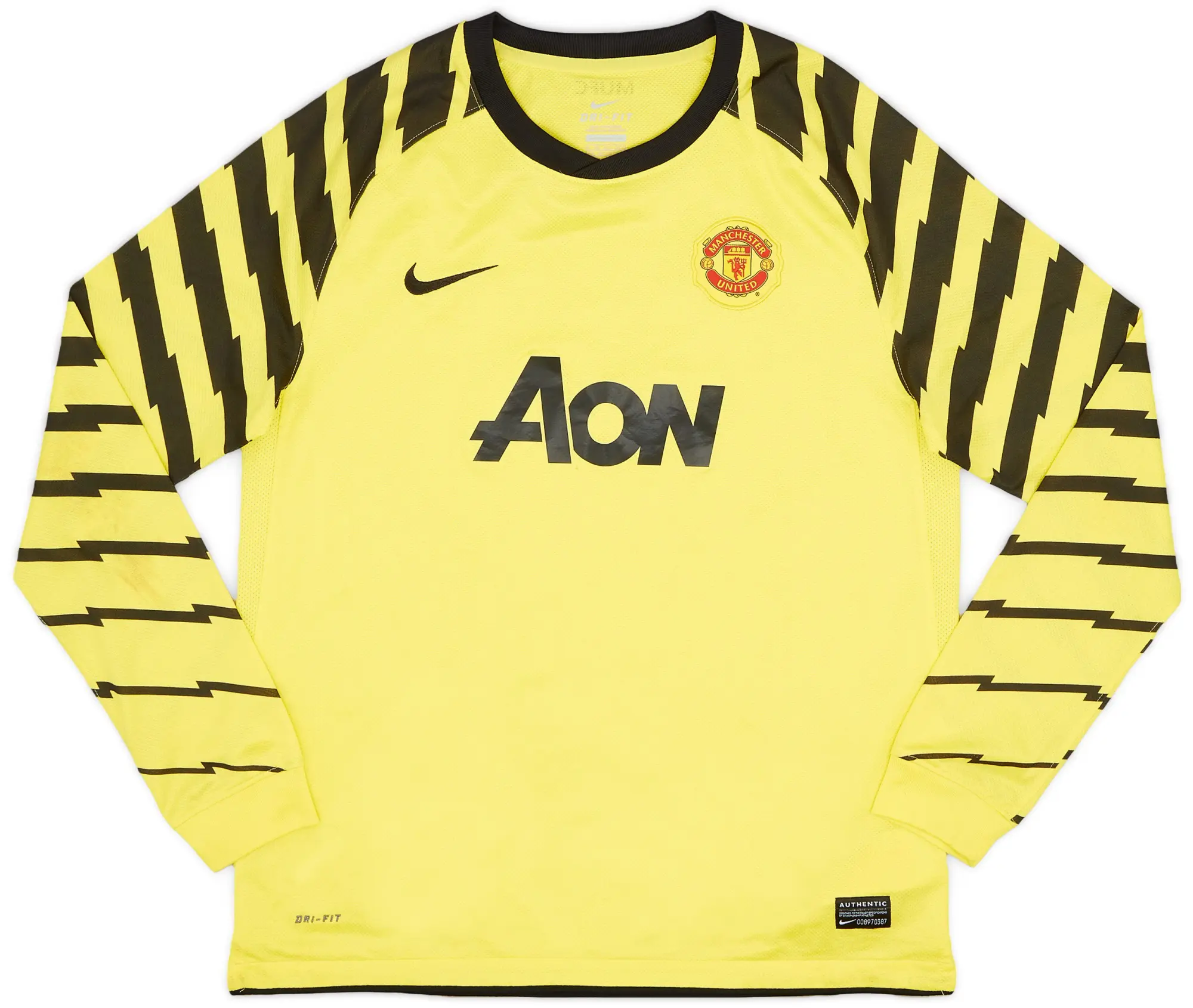 Nike 2010-11 Manchester United Yellow GK Shirt - 7/10 - (XL.Boys)